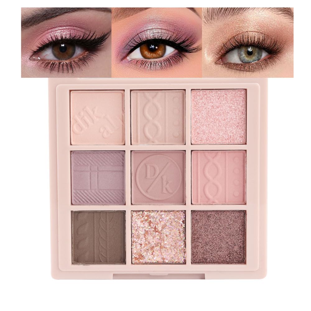 Light Pink Eyeshadow Palette,Neutral Nude Powder Eye Shadow for Older Women,Natural Long Lasting Naturing-Looking Pink Makeup Palette,Talc,Paraben Vegan & Cruelty Free