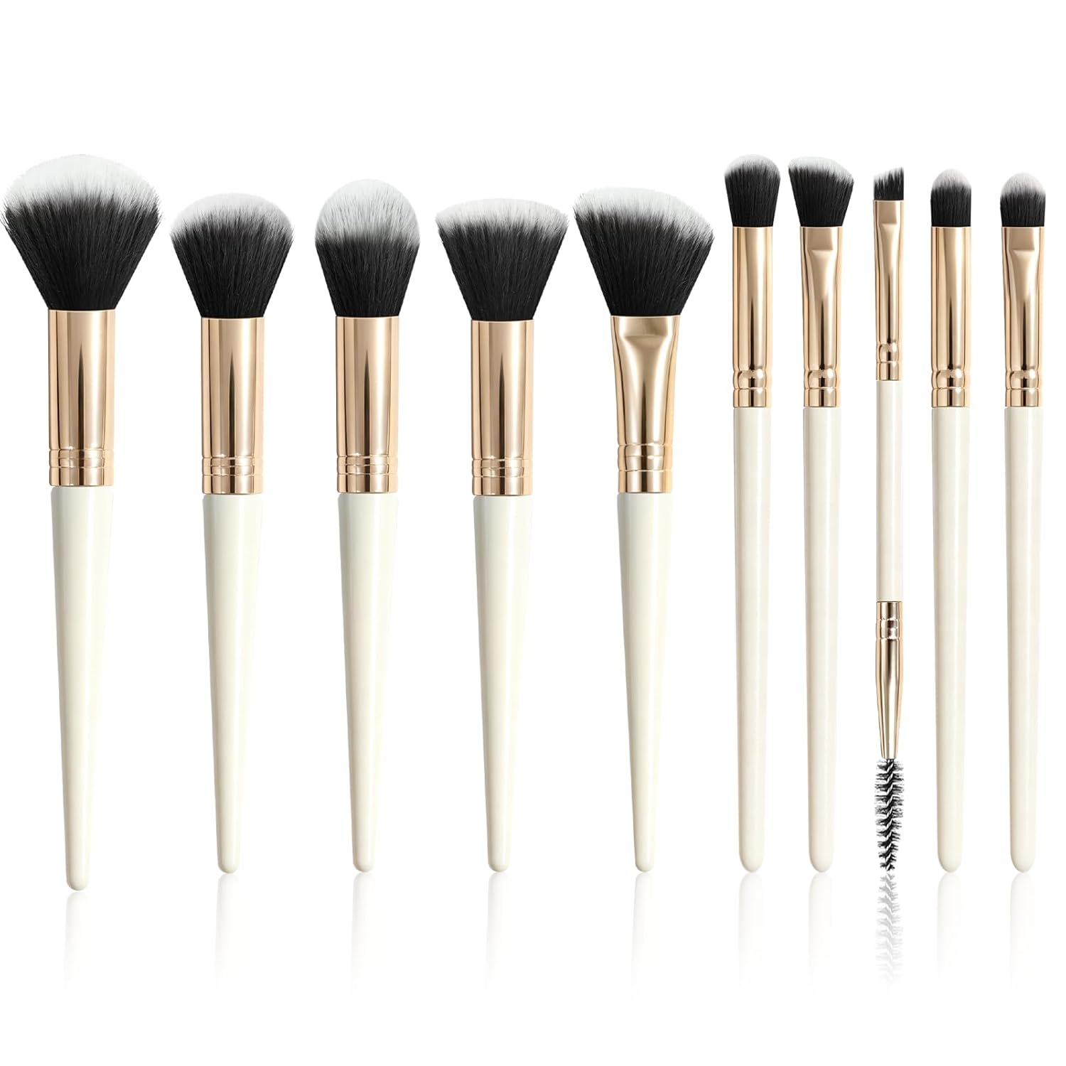 Makeup Brush Set, Premium Synthetic 10 PCS Makeup Brushes, Travel Makeup Brush Set with Soft Hairs, Makeup Brushes Set Professional for Blush, Eyeliner, Eyeshadow, Concealer, and Foundation (Pink)