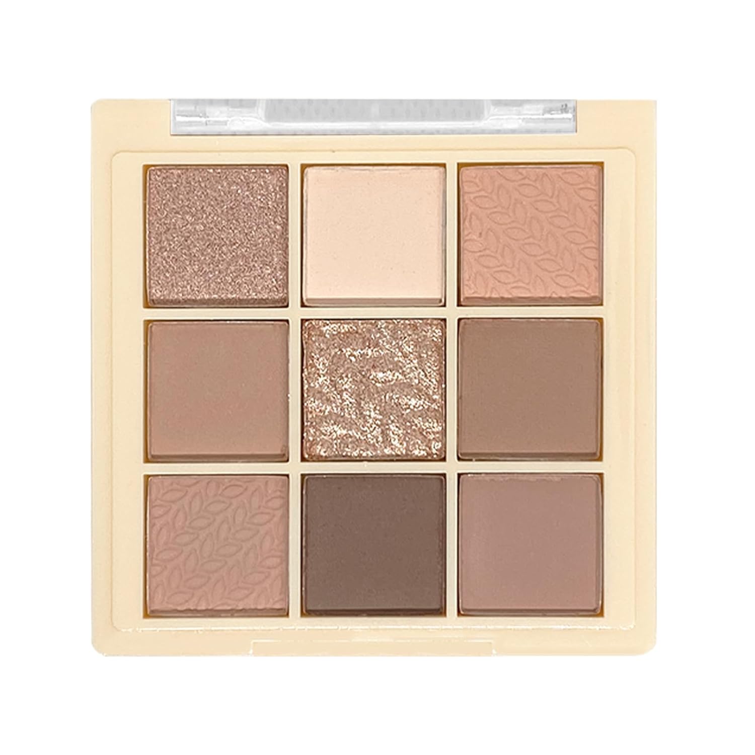 9 Colors Milk Tea Glitter Eyeshadow Palette, Matte Nude Neutral Brown Blendable Shades, Bronzer Champange Gorgeous Pearls Powder Eyeshadow, Sparkling Shimmer Daily Bright Diamond Makeup #01