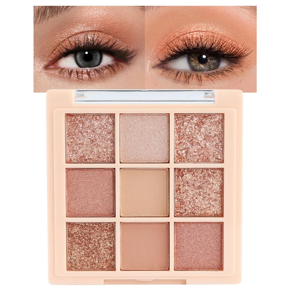 Light Pink Eyeshadow Palette,Neutral Nude Powder Eye Shadow for Older Women,Natural Long Lasting Naturing-Looking Pink Makeup Palette,Talc,Paraben Vegan & Cruelty Free