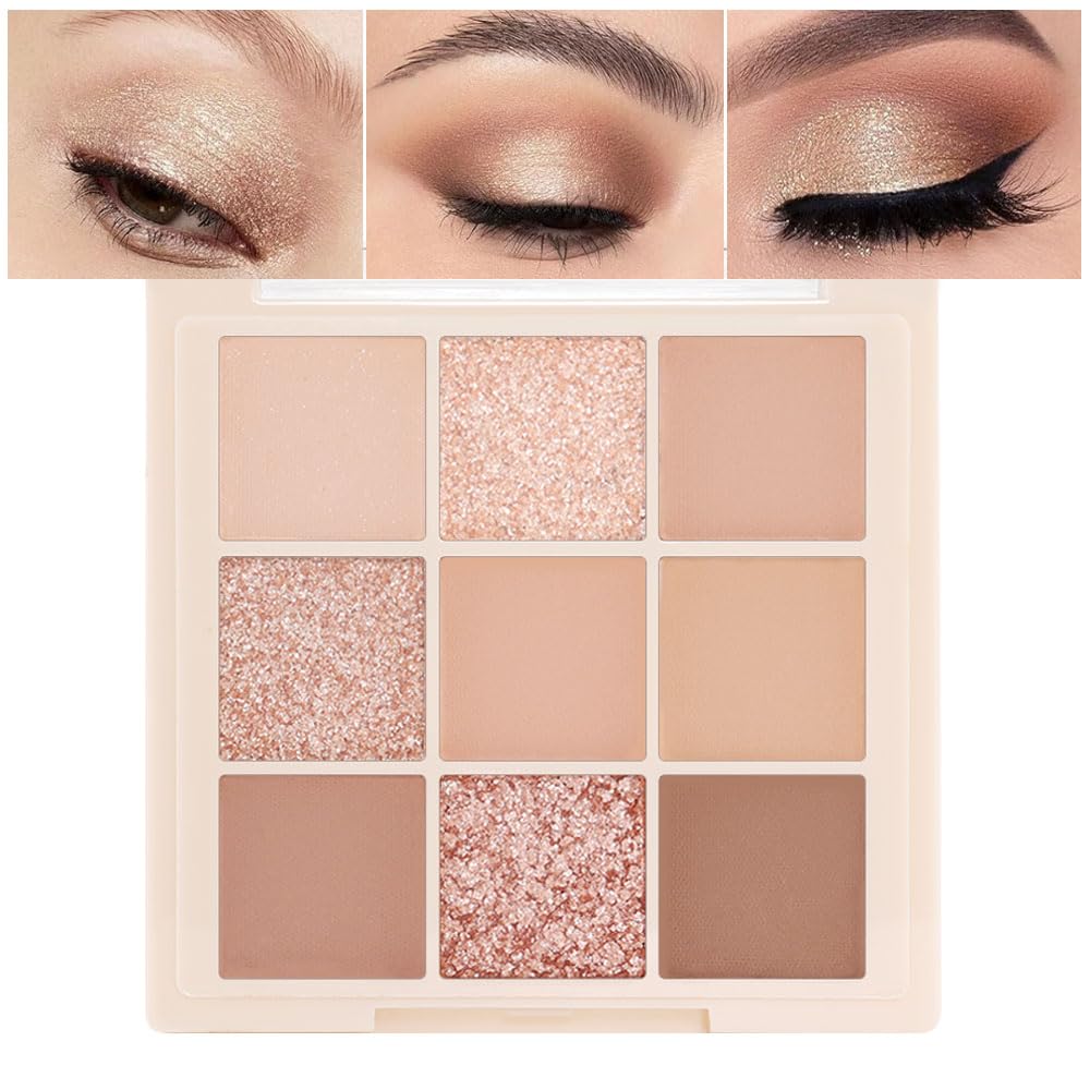 Light Pink Eyeshadow Palette,Neutral Nude Powder Eye Shadow for Older Women,Natural Long Lasting Naturing-Looking Pink Makeup Palette,Talc,Paraben Vegan & Cruelty Free