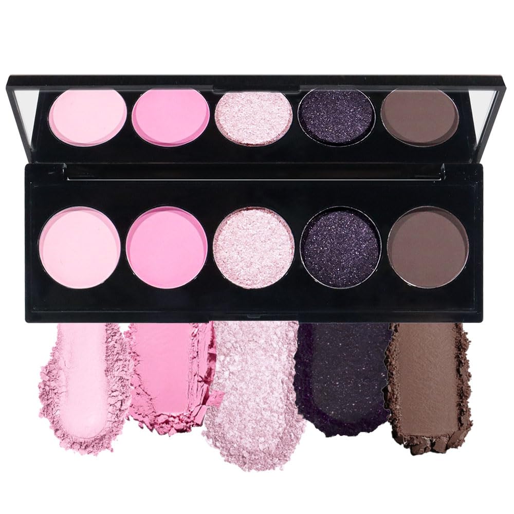 Light Pink Eyeshadow Palette,Neutral Nude Powder Eye Shadow for Older Women,Natural Long Lasting Naturing-Looking Pink Makeup Palette,Talc,Paraben Vegan & Cruelty Free