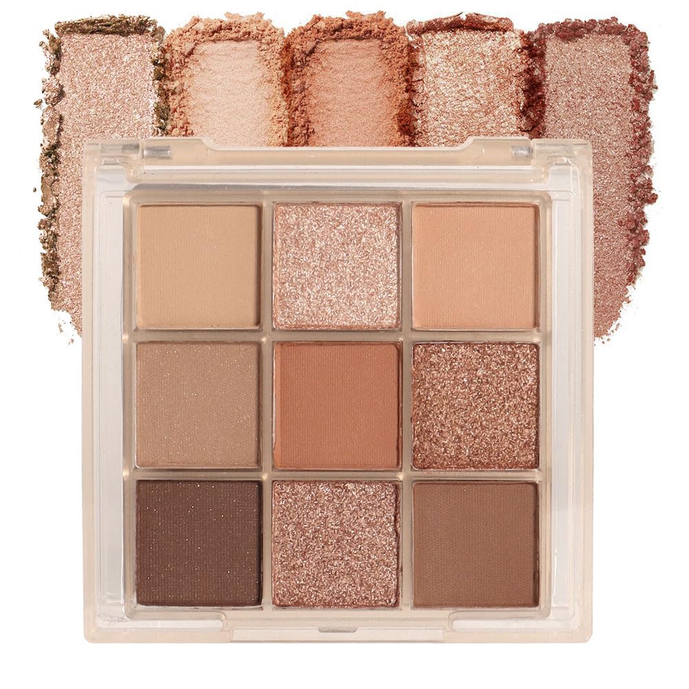 Light Pink Eyeshadow Palette,Neutral Nude Powder Eye Shadow for Older Women,Natural Long Lasting Naturing-Looking Pink Makeup Palette,Talc,Paraben Vegan & Cruelty Free