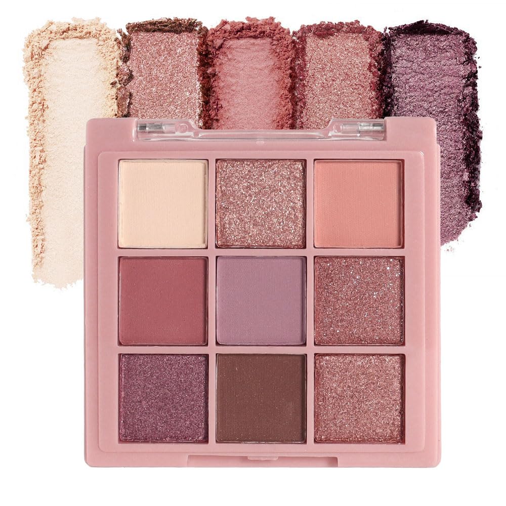Light Pink Eyeshadow Palette,Neutral Nude Powder Eye Shadow for Older Women,Natural Long Lasting Naturing-Looking Pink Makeup Palette,Talc,Paraben Vegan & Cruelty Free