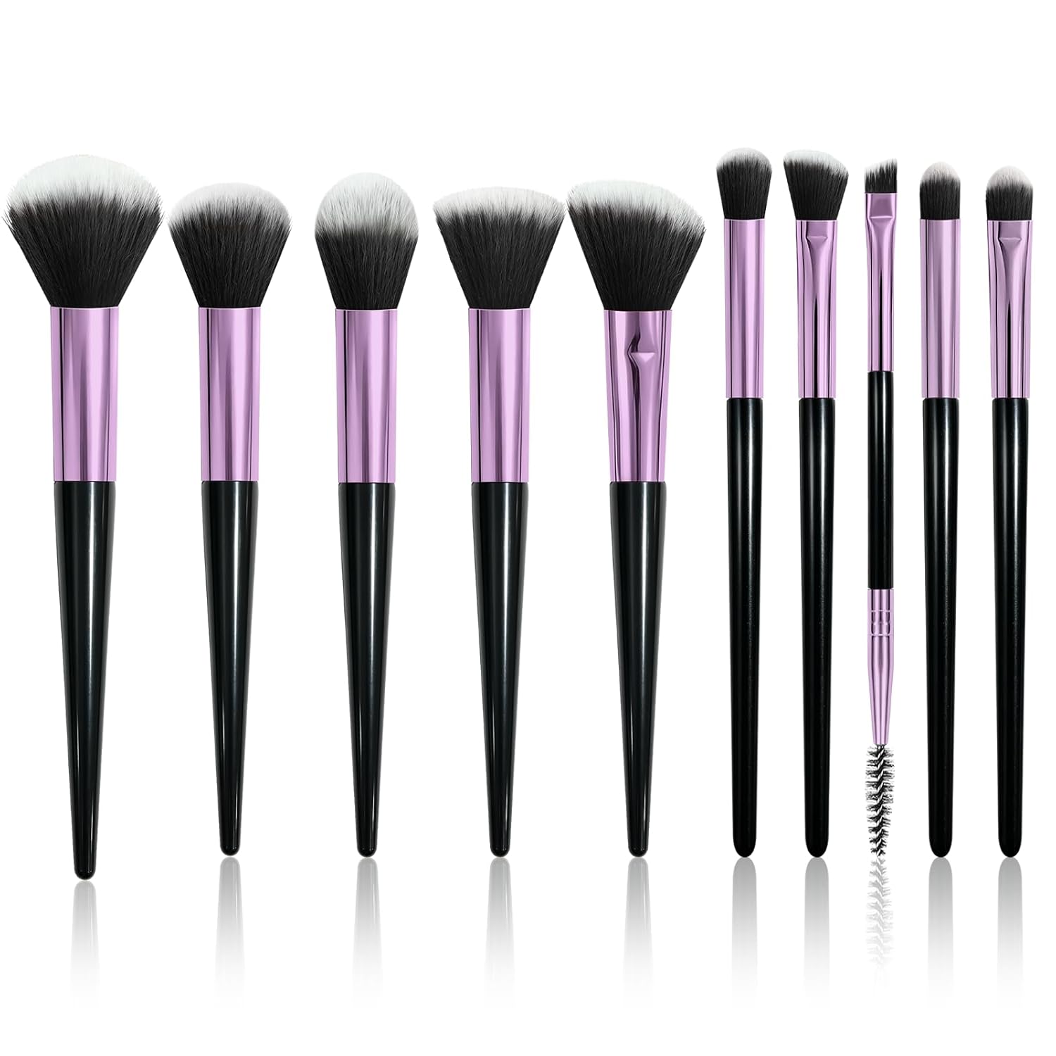 Makeup Brush Set, Premium Synthetic 10 PCS Makeup Brushes, Travel Makeup Brush Set with Soft Hairs, Makeup Brushes Set Professional for Blush, Eyeliner, Eyeshadow, Concealer, and Foundation (Pink)