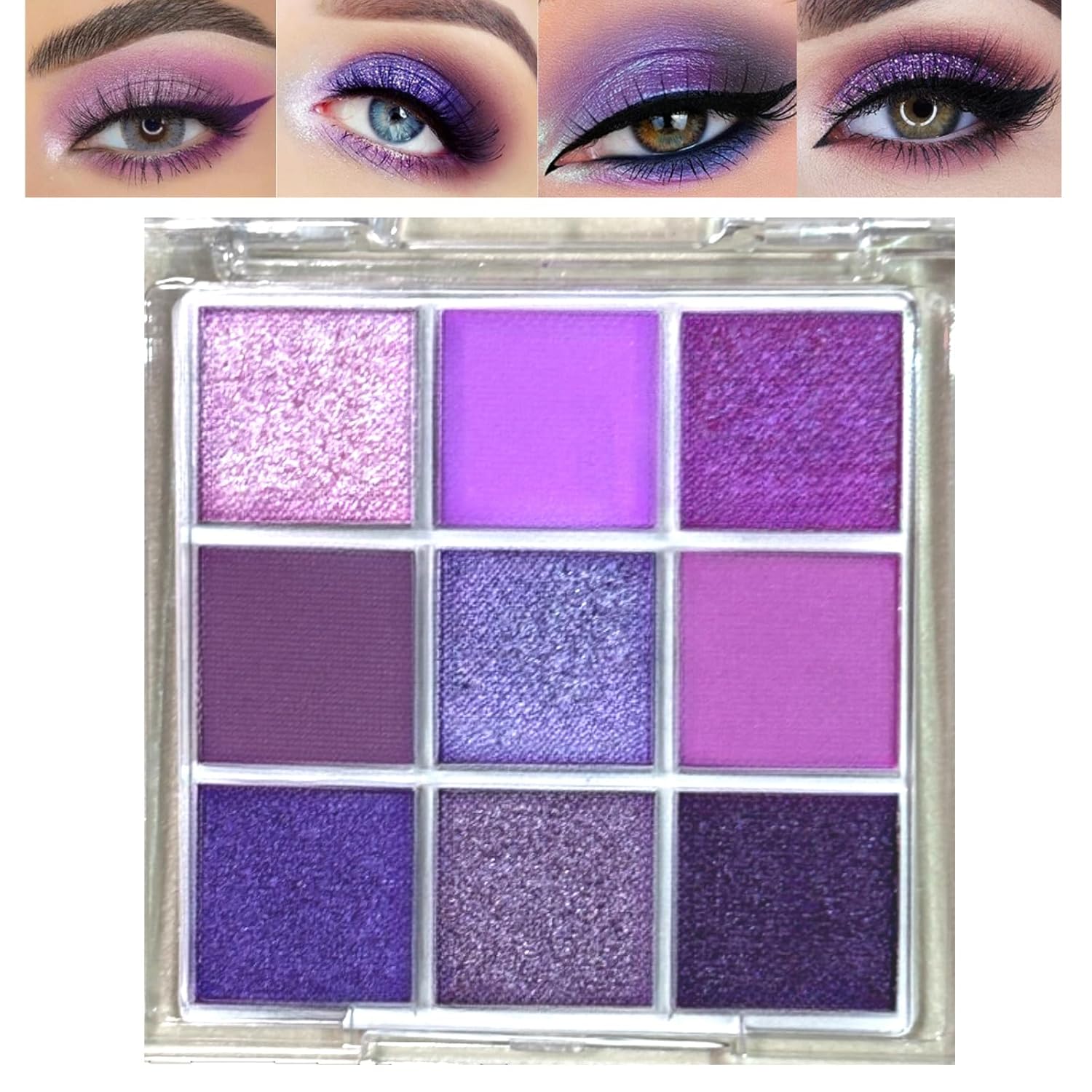 9 Colors Milk Tea Glitter Eyeshadow Palette, Matte Nude Neutral Brown Blendable Shades, Bronzer Champange Gorgeous Pearls Powder Eyeshadow, Sparkling Shimmer Daily Bright Diamond Makeup #01