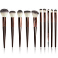 Makeup Brush Set, Premium Synthetic 10 PCS Makeup Brushes, Travel Makeup Brush Set with Soft Hairs, Makeup Brushes Set Professional for Blush, Eyeliner, Eyeshadow, Concealer, and Foundation (Pink)