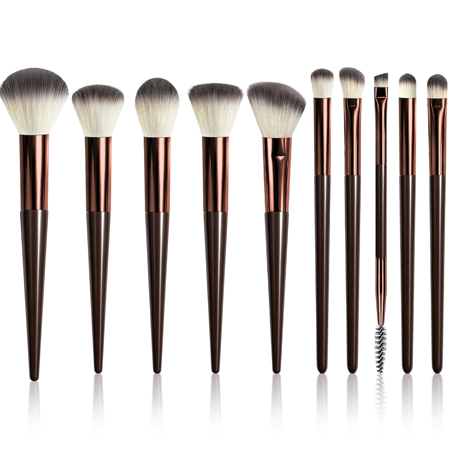 Makeup Brush Set, Premium Synthetic 10 PCS Makeup Brushes, Travel Makeup Brush Set with Soft Hairs, Makeup Brushes Set Professional for Blush, Eyeliner, Eyeshadow, Concealer, and Foundation (Pink)