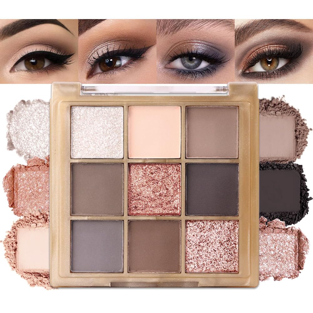 Light Pink Eyeshadow Palette,Neutral Nude Powder Eye Shadow for Older Women,Natural Long Lasting Naturing-Looking Pink Makeup Palette,Talc,Paraben Vegan & Cruelty Free
