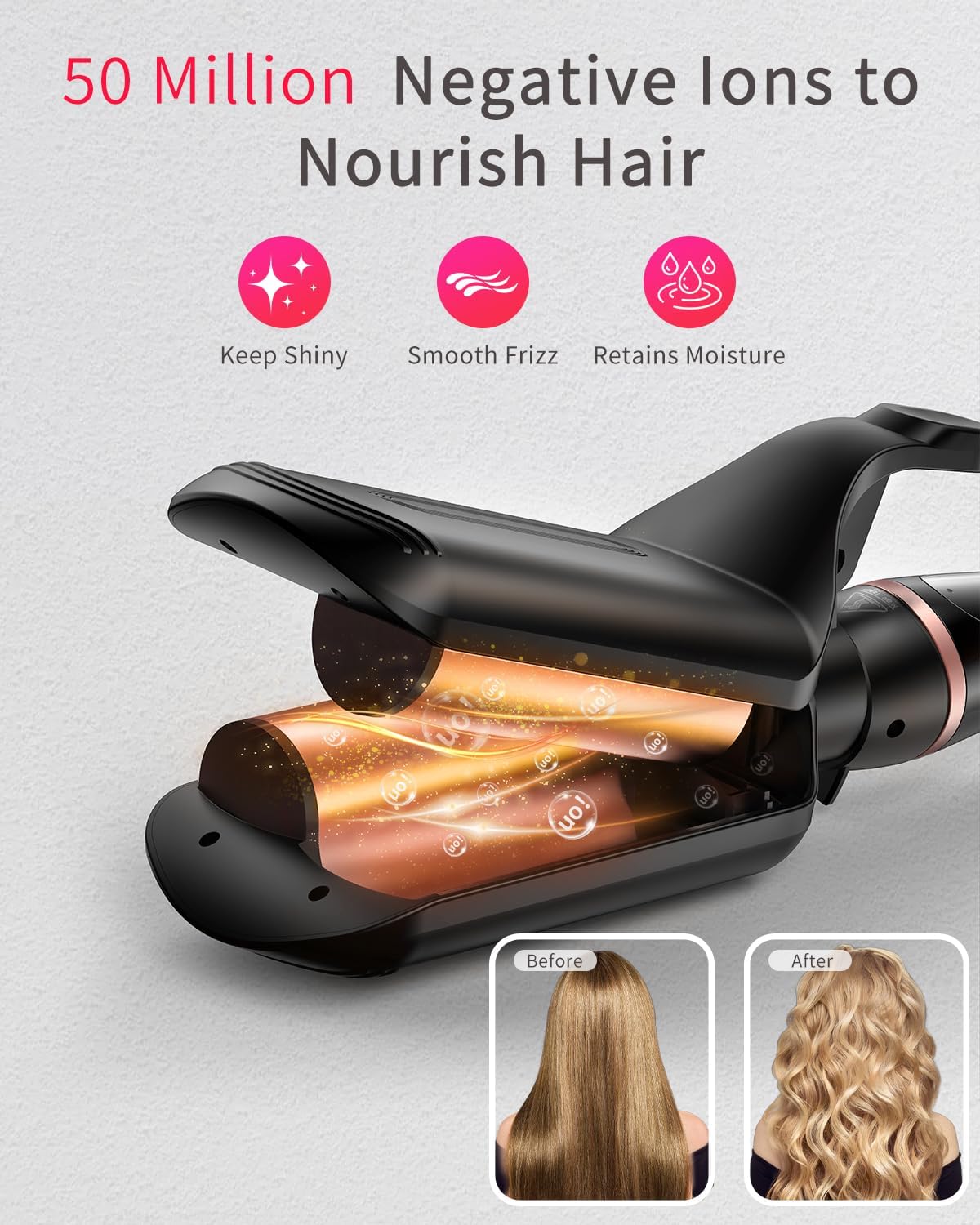 5 in 1 Curling Iron, Curling Wand Set Versatile Hair Curler Wand Kit for Waves Curls Blowout for All Hair Types 4 Interchangeable Ceramic Barrels(0.35"-1.25'') Fast Heating for Travel and Home Use