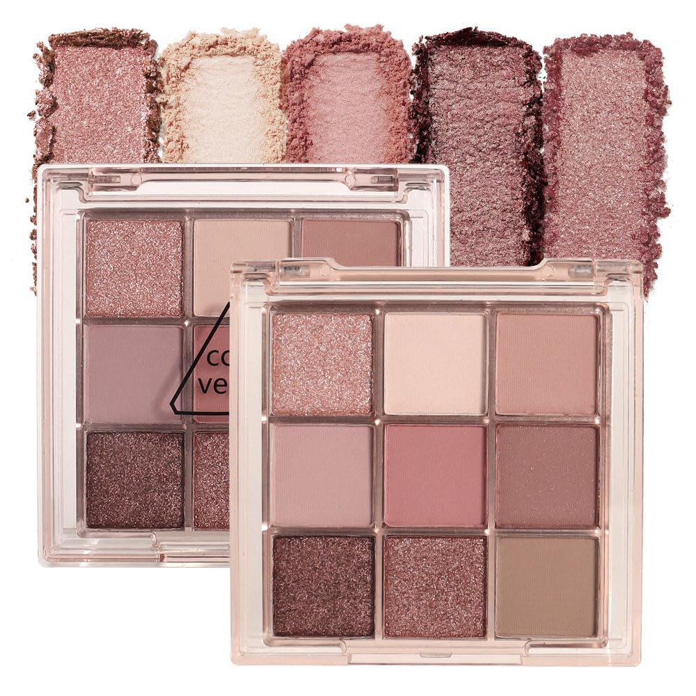 Light Pink Eyeshadow Palette,Neutral Nude Powder Eye Shadow for Older Women,Natural Long Lasting Naturing-Looking Pink Makeup Palette,Talc,Paraben Vegan & Cruelty Free