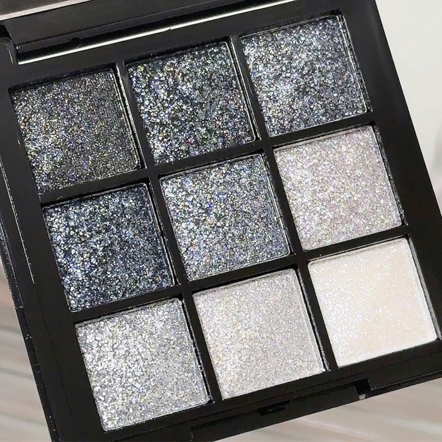 9 Colors Milk Tea Glitter Eyeshadow Palette, Matte Nude Neutral Brown Blendable Shades, Bronzer Champange Gorgeous Pearls Powder Eyeshadow, Sparkling Shimmer Daily Bright Diamond Makeup #01