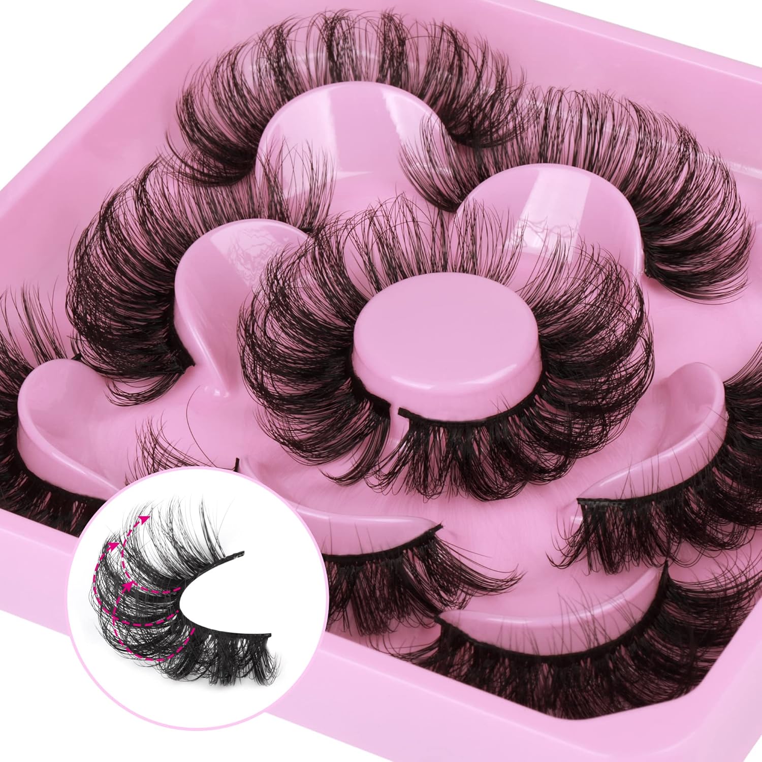 Mink Lashes Full Volume False Eyelashes 18mm Dramatic Faux Mink Eyelashes Natural Look Cat Eye Volume Eye Lashes Multipack by Focipeysa