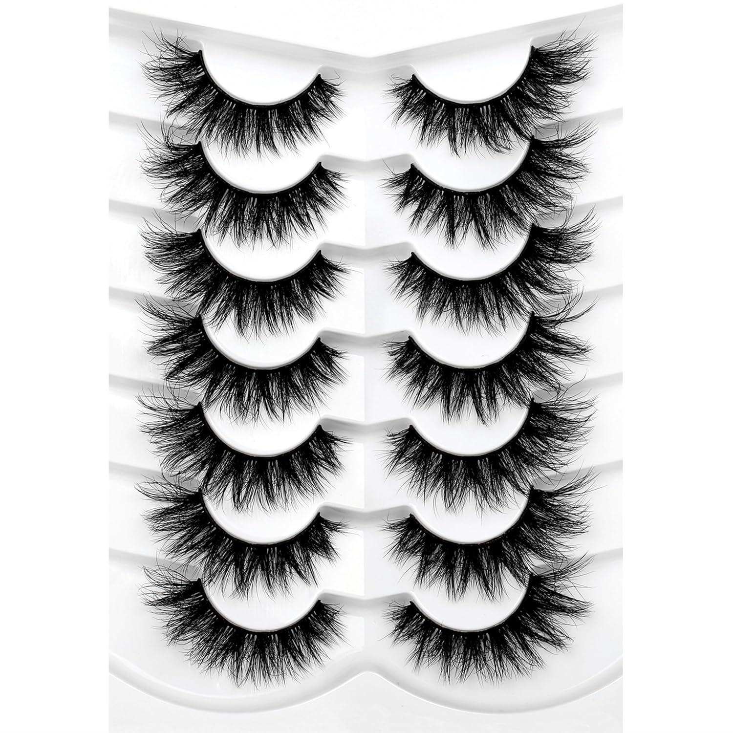 Pooplunch False Eyelashes Cat Eye Look Natural Short Lashes Wispy Clear Band Extension Volume Fake Eyelashes Faux Mink Strip Lashes 7 Pairs Pack