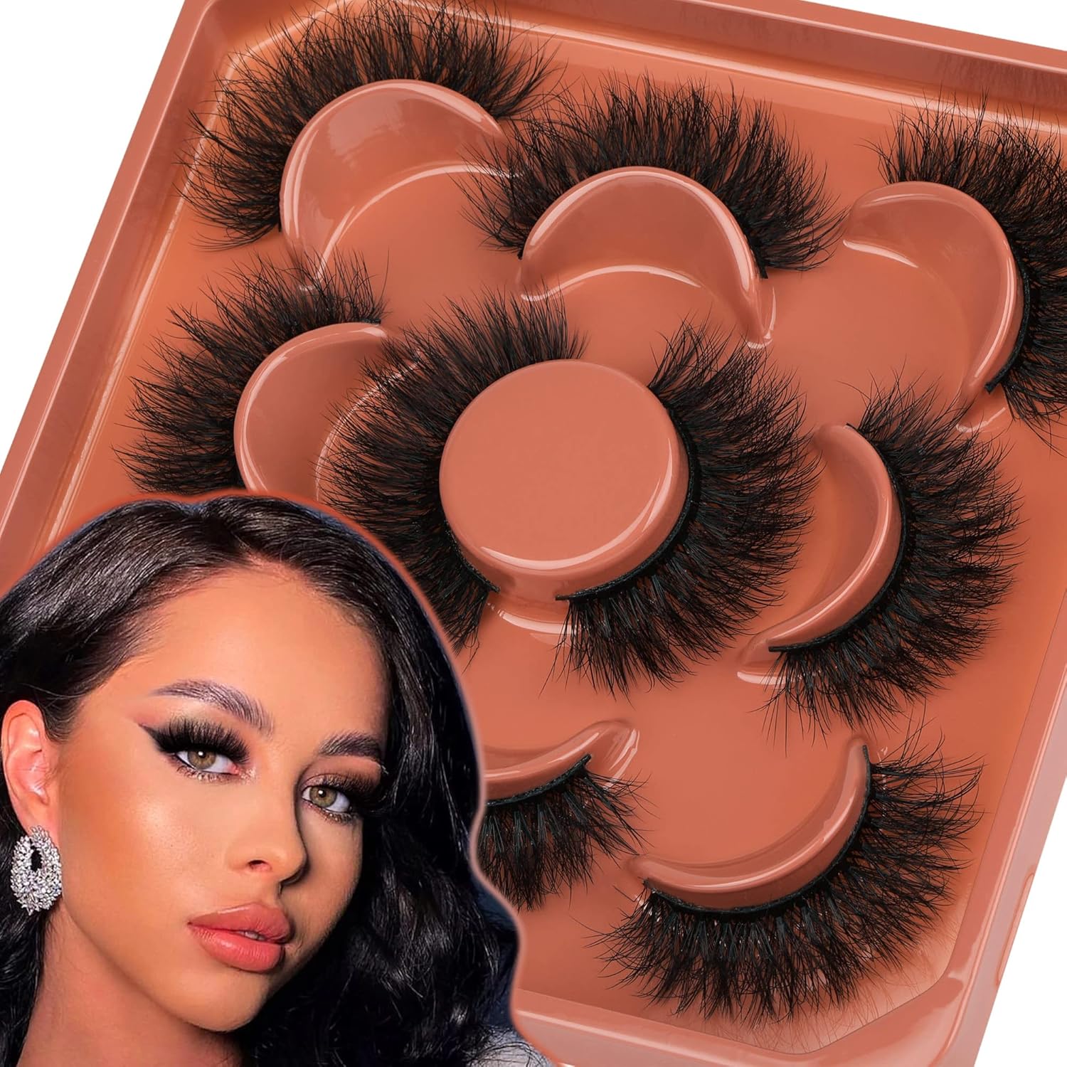 Mink Lashes Full Volume False Eyelashes 18mm Dramatic Faux Mink Eyelashes Natural Look Cat Eye Volume Eye Lashes Multipack by Focipeysa