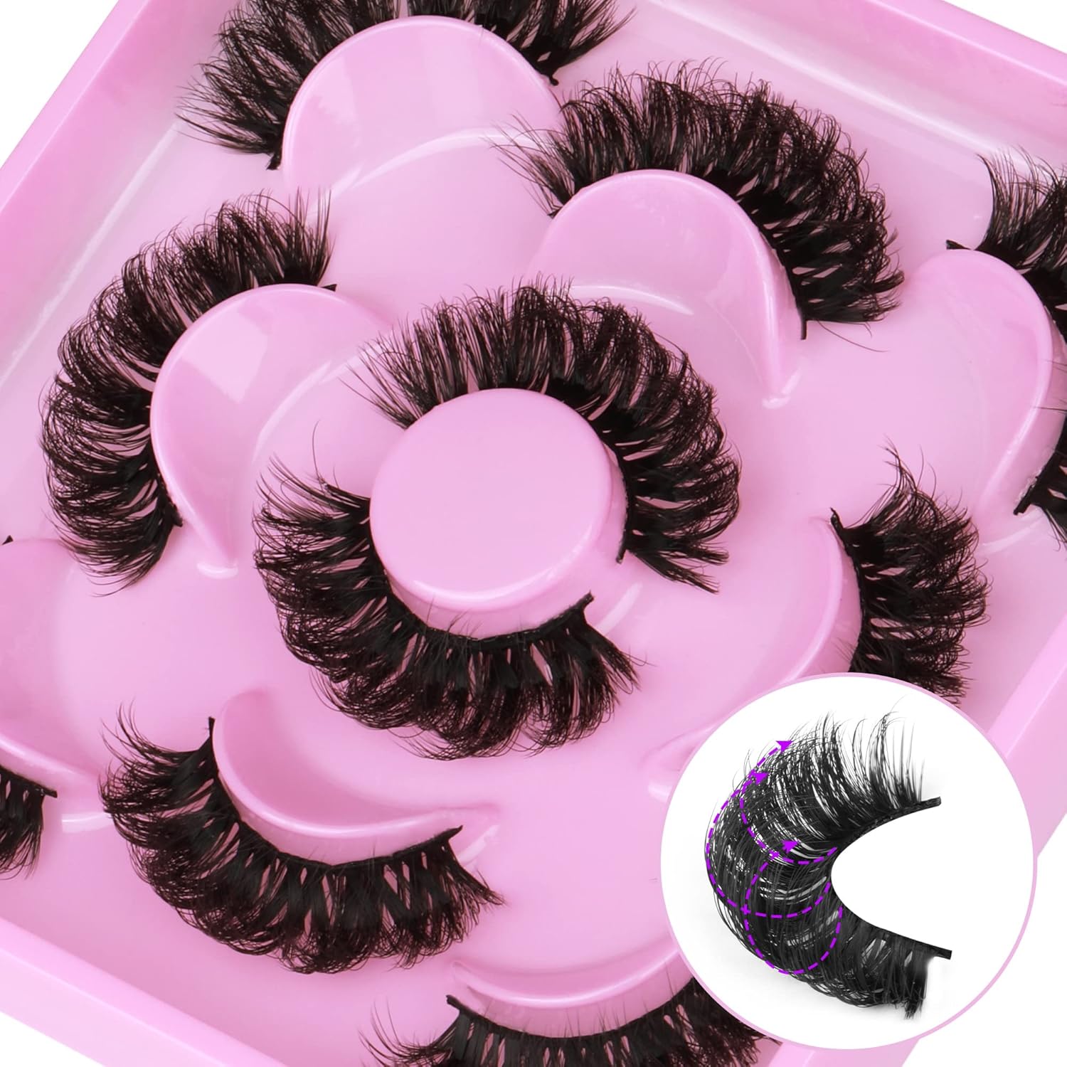 Mink Lashes Full Volume False Eyelashes 18mm Dramatic Faux Mink Eyelashes Natural Look Cat Eye Volume Eye Lashes Multipack by Focipeysa
