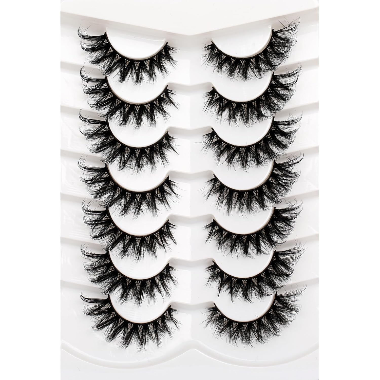 Pooplunch False Eyelashes Cat Eye Look Natural Short Lashes Wispy Clear Band Extension Volume Fake Eyelashes Faux Mink Strip Lashes 7 Pairs Pack