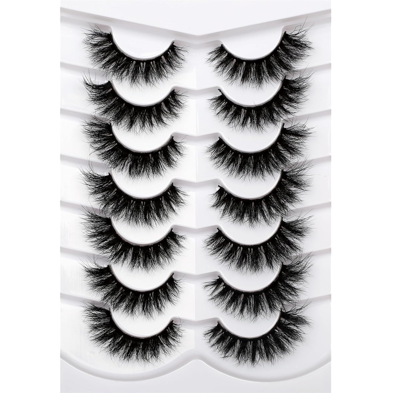 Pooplunch False Eyelashes Cat Eye Look Natural Short Lashes Wispy Clear Band Extension Volume Fake Eyelashes Faux Mink Strip Lashes 7 Pairs Pack