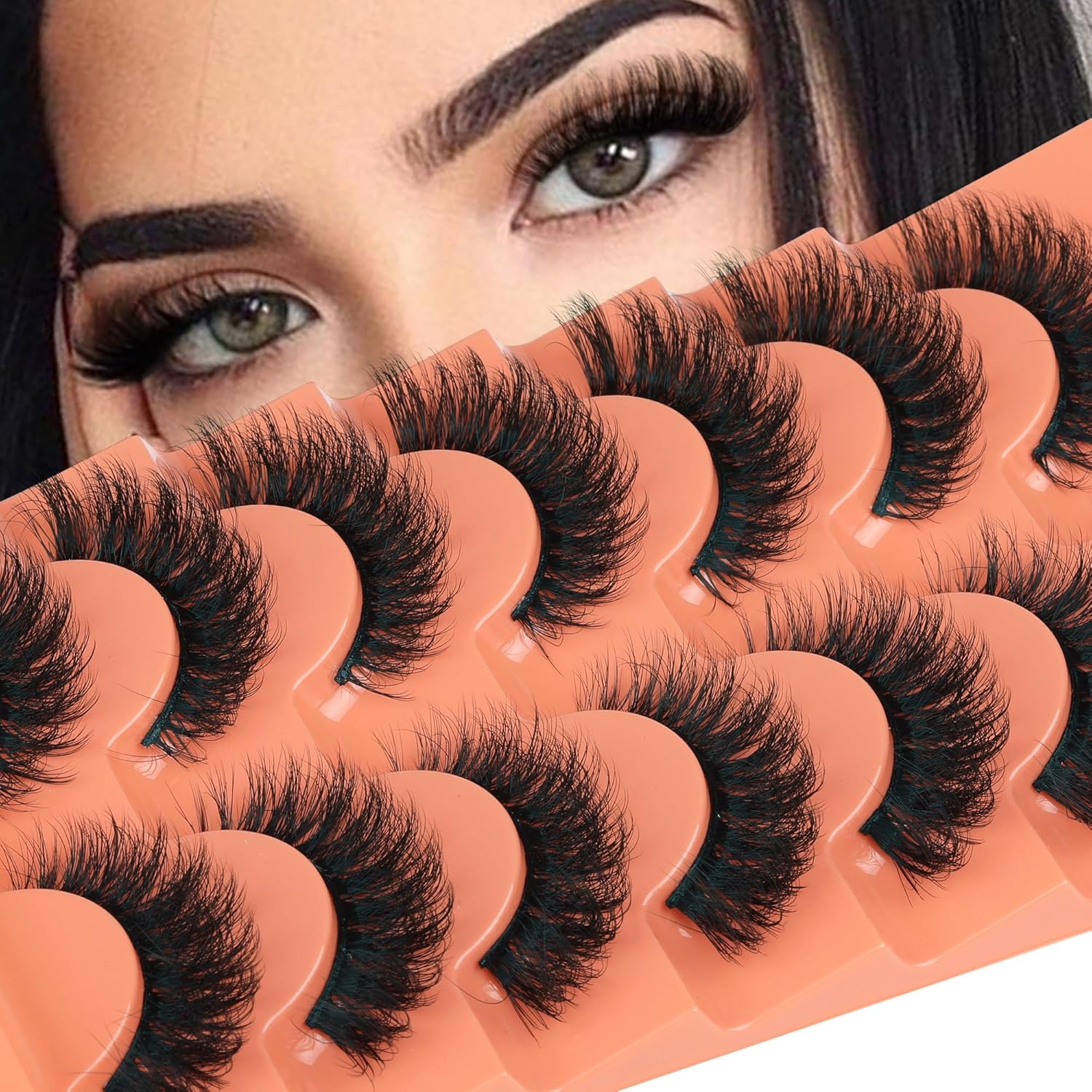 Mink Lashes Full Volume False Eyelashes 18mm Dramatic Faux Mink Eyelashes Natural Look Cat Eye Volume Eye Lashes Multipack by Focipeysa