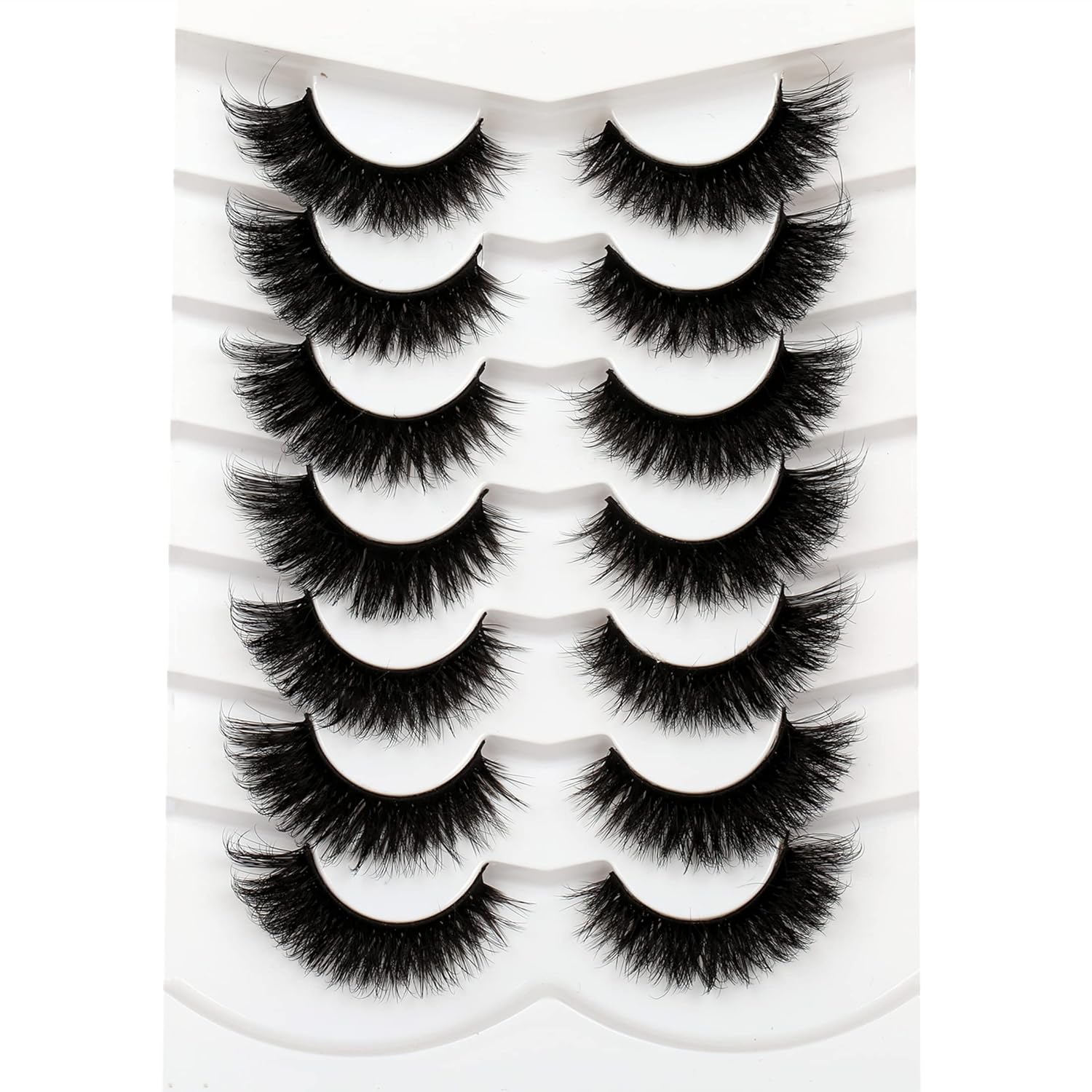 Pooplunch False Eyelashes Cat Eye Look Natural Short Lashes Wispy Clear Band Extension Volume Fake Eyelashes Faux Mink Strip Lashes 7 Pairs Pack