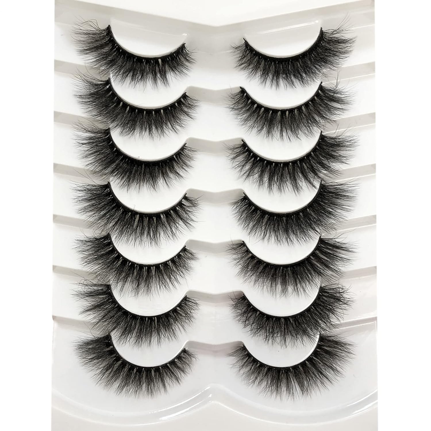 Pooplunch False Eyelashes Cat Eye Look Natural Short Lashes Wispy Clear Band Extension Volume Fake Eyelashes Faux Mink Strip Lashes 7 Pairs Pack