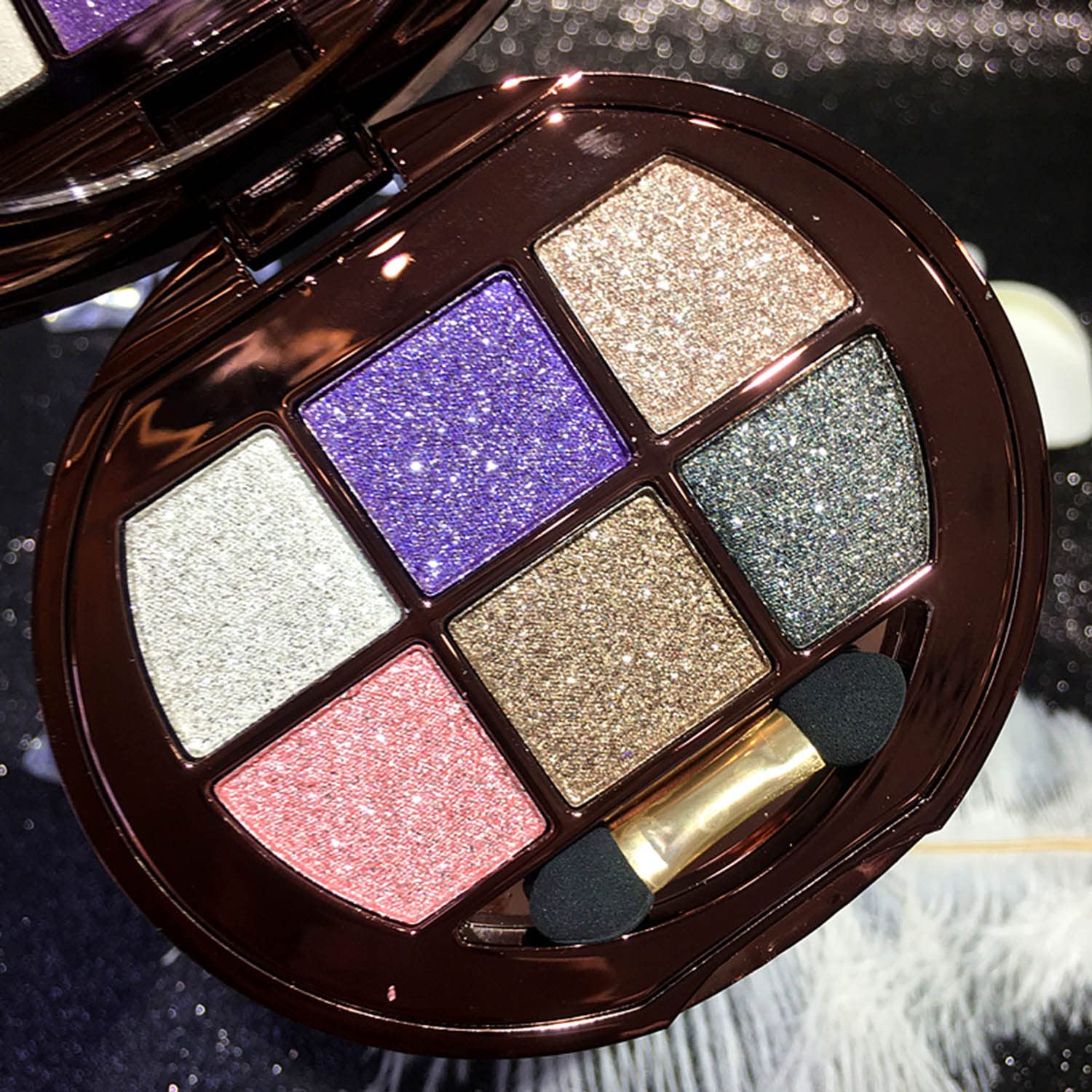 Glitter Eyeshadow Palette, 6 Colors Sparkle Shimmer and Matte Eye Shadow, Highly Pigmented Waterproof Long Lasting Makeup Set. (Color 6)
