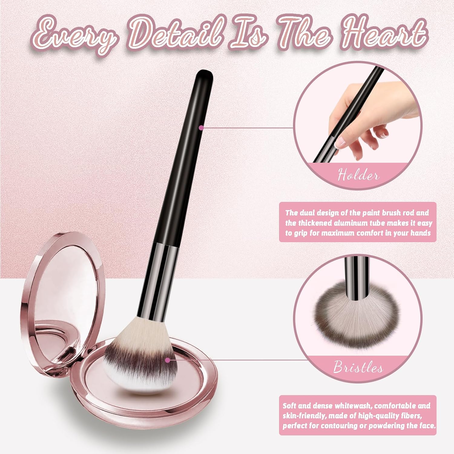 Makeup Brush Set, Premium Synthetic 14 Pcs Makeup Brushes, Travel Makeup Brush Set for Foundation, Concealer, Blush and Eyeshadow Brush