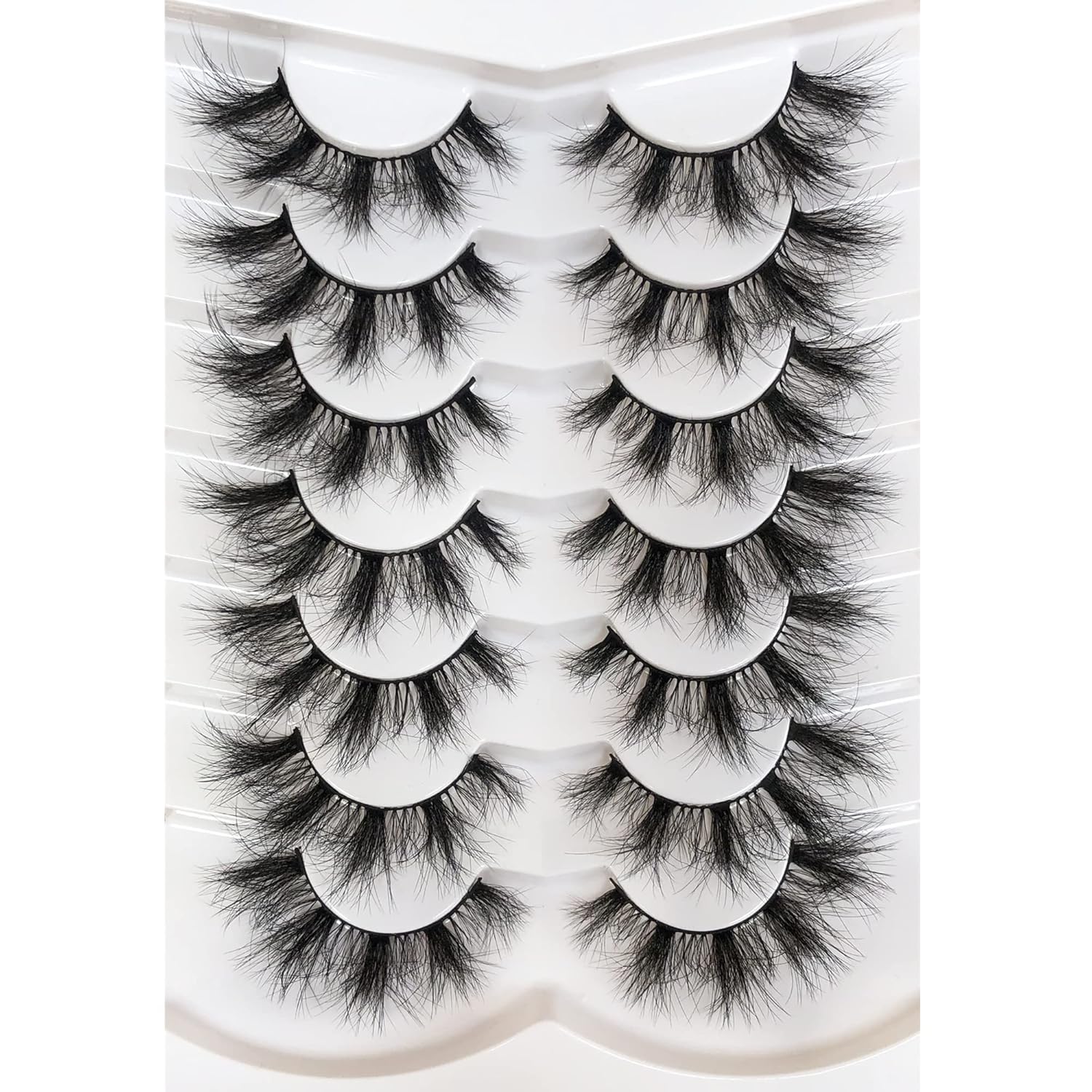 Pooplunch False Eyelashes Cat Eye Look Natural Short Lashes Wispy Clear Band Extension Volume Fake Eyelashes Faux Mink Strip Lashes 7 Pairs Pack