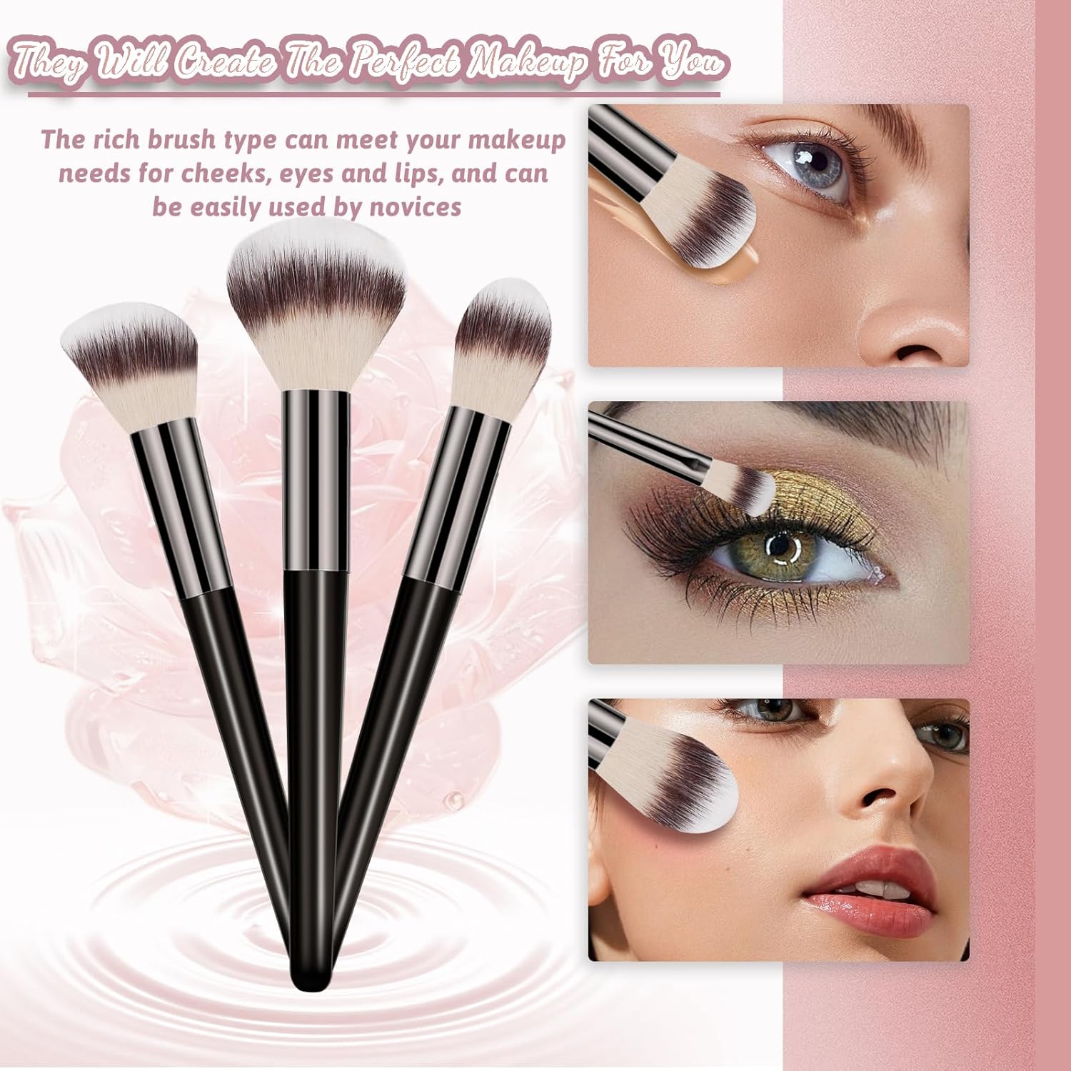 Makeup Brush Set, Premium Synthetic 14 Pcs Makeup Brushes, Travel Makeup Brush Set for Foundation, Concealer, Blush and Eyeshadow Brush