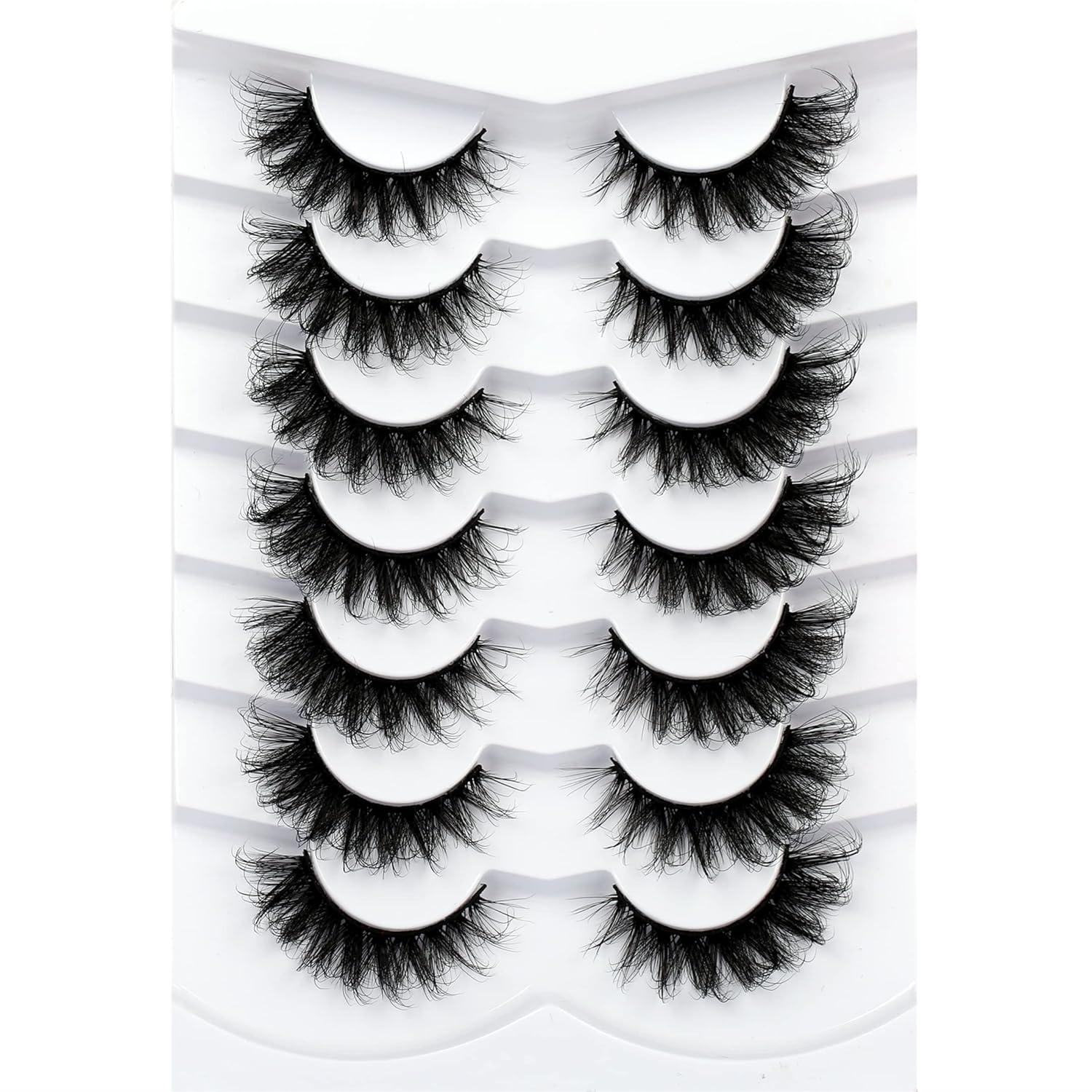 Pooplunch False Eyelashes Cat Eye Look Natural Short Lashes Wispy Clear Band Extension Volume Fake Eyelashes Faux Mink Strip Lashes 7 Pairs Pack