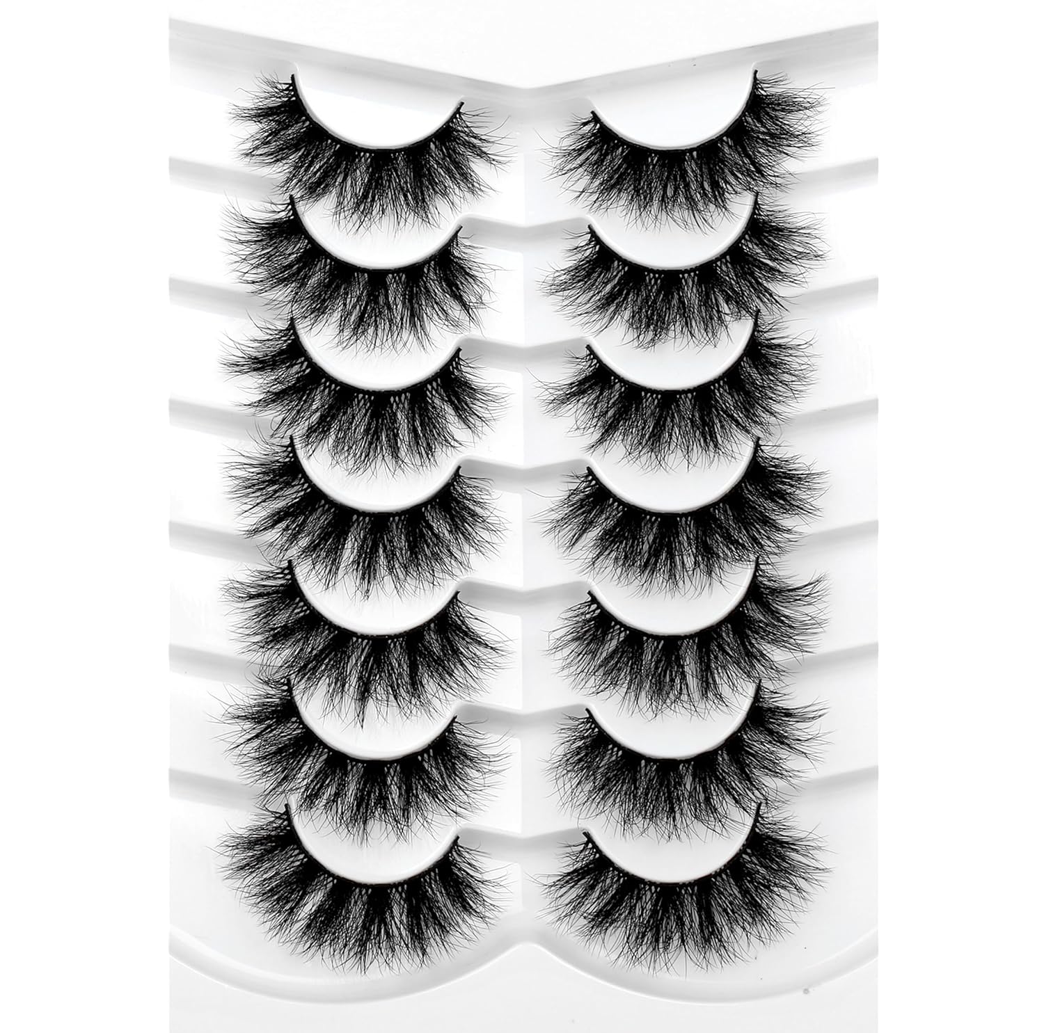 Pooplunch False Eyelashes Cat Eye Look Natural Short Lashes Wispy Clear Band Extension Volume Fake Eyelashes Faux Mink Strip Lashes 7 Pairs Pack