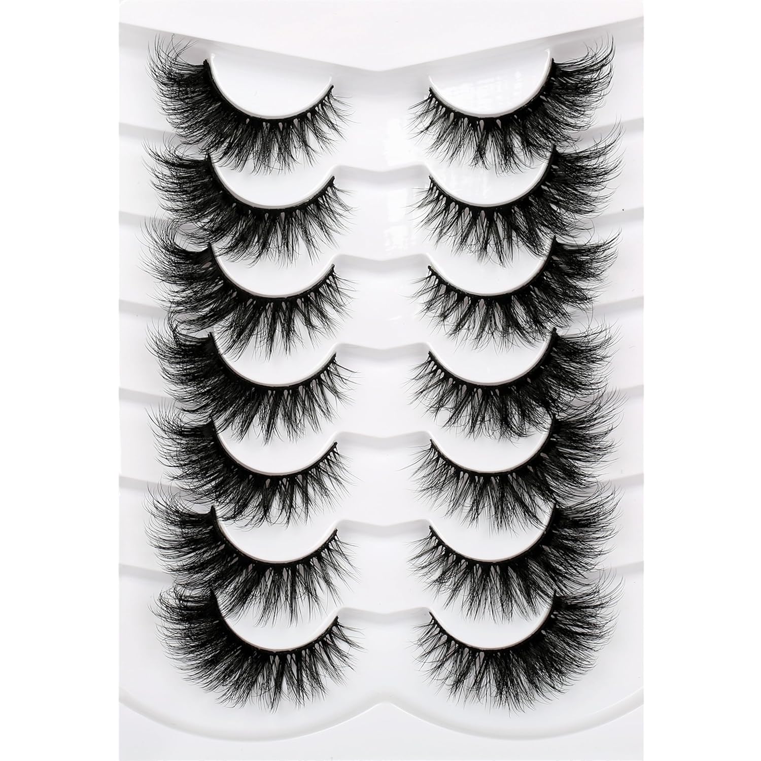 Pooplunch False Eyelashes Cat Eye Look Natural Short Lashes Wispy Clear Band Extension Volume Fake Eyelashes Faux Mink Strip Lashes 7 Pairs Pack