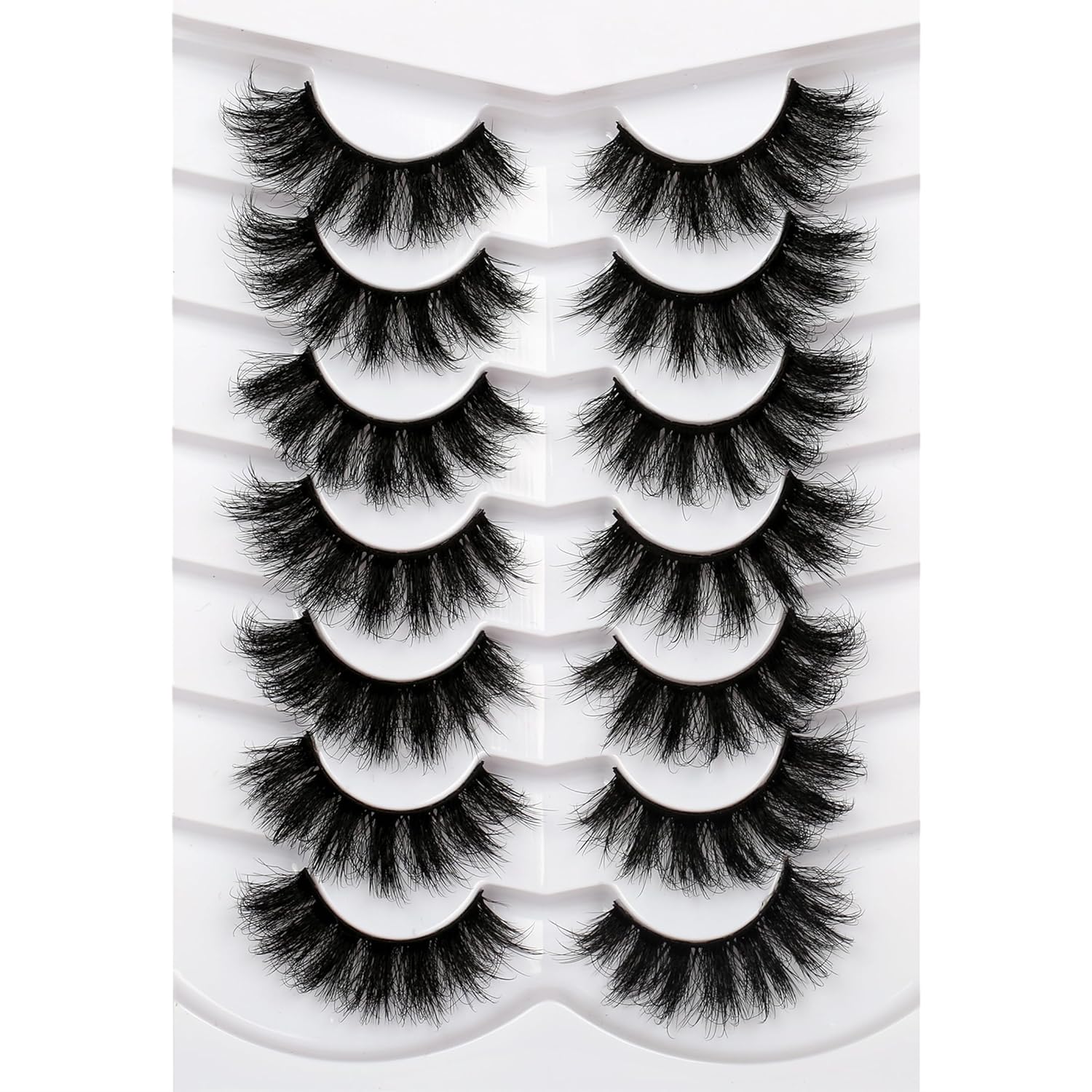 Pooplunch False Eyelashes Cat Eye Look Natural Short Lashes Wispy Clear Band Extension Volume Fake Eyelashes Faux Mink Strip Lashes 7 Pairs Pack