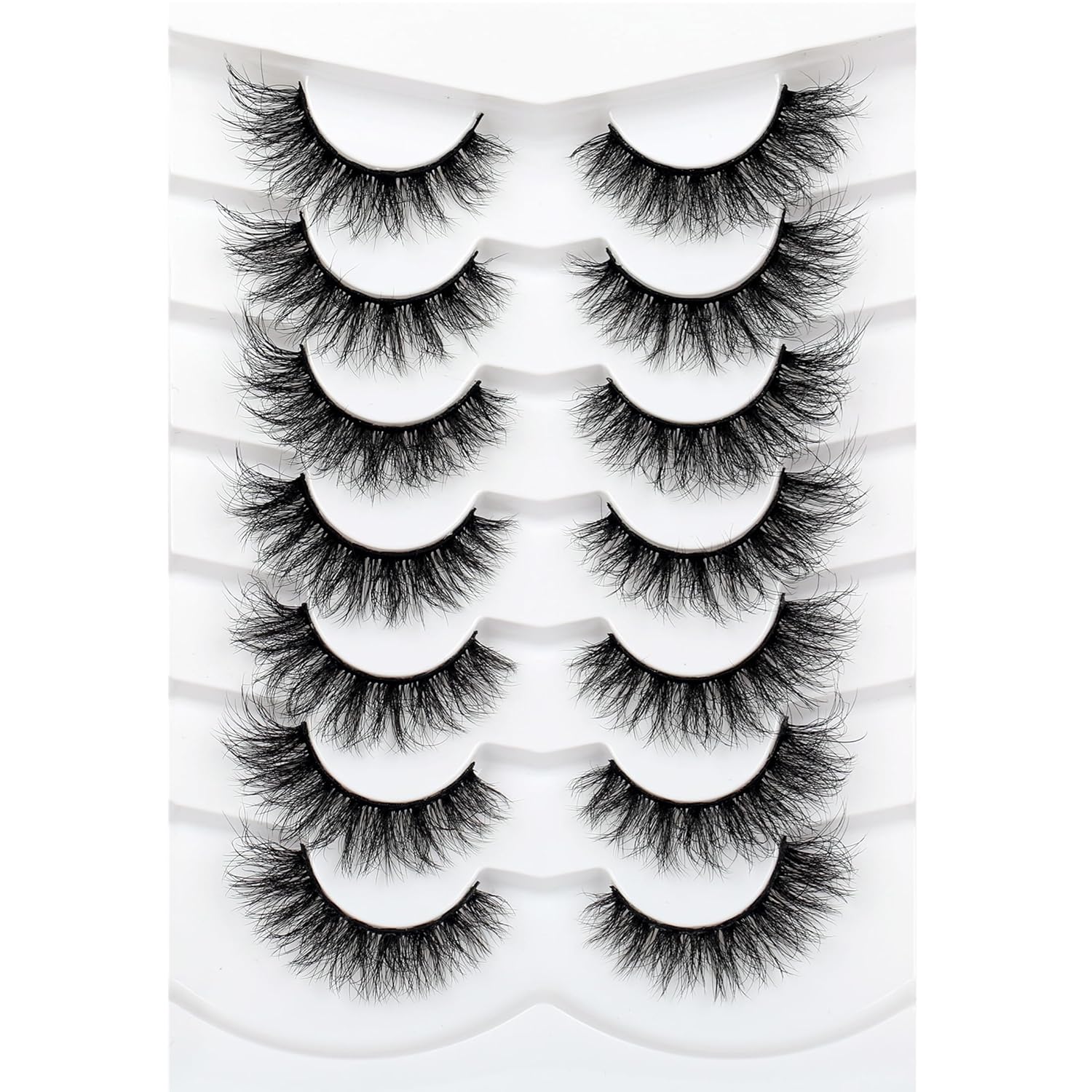 Pooplunch False Eyelashes Cat Eye Look Natural Short Lashes Wispy Clear Band Extension Volume Fake Eyelashes Faux Mink Strip Lashes 7 Pairs Pack