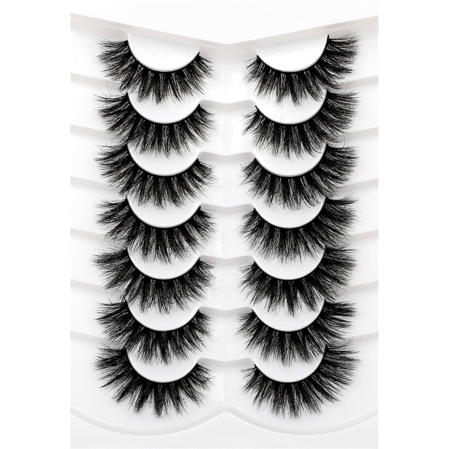 Pooplunch False Eyelashes Cat Eye Look Natural Short Lashes Wispy Clear Band Extension Volume Fake Eyelashes Faux Mink Strip Lashes 7 Pairs Pack