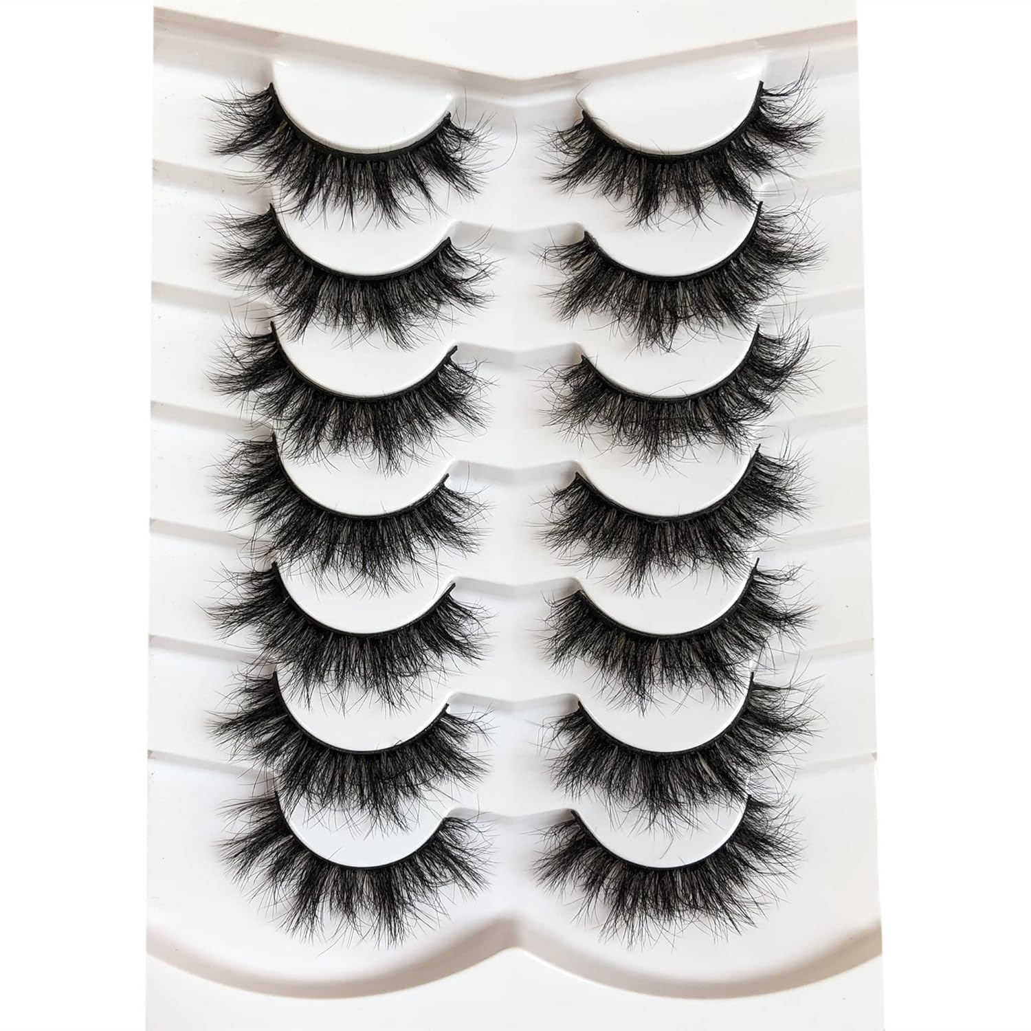 Pooplunch False Eyelashes Cat Eye Look Natural Short Lashes Wispy Clear Band Extension Volume Fake Eyelashes Faux Mink Strip Lashes 7 Pairs Pack