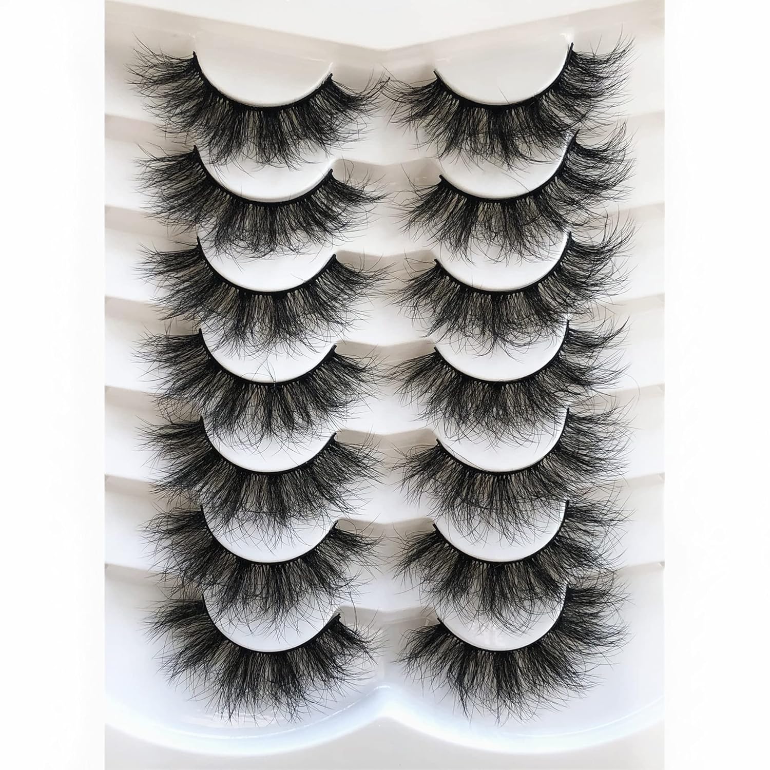 Pooplunch False Eyelashes Cat Eye Look Natural Short Lashes Wispy Clear Band Extension Volume Fake Eyelashes Faux Mink Strip Lashes 7 Pairs Pack