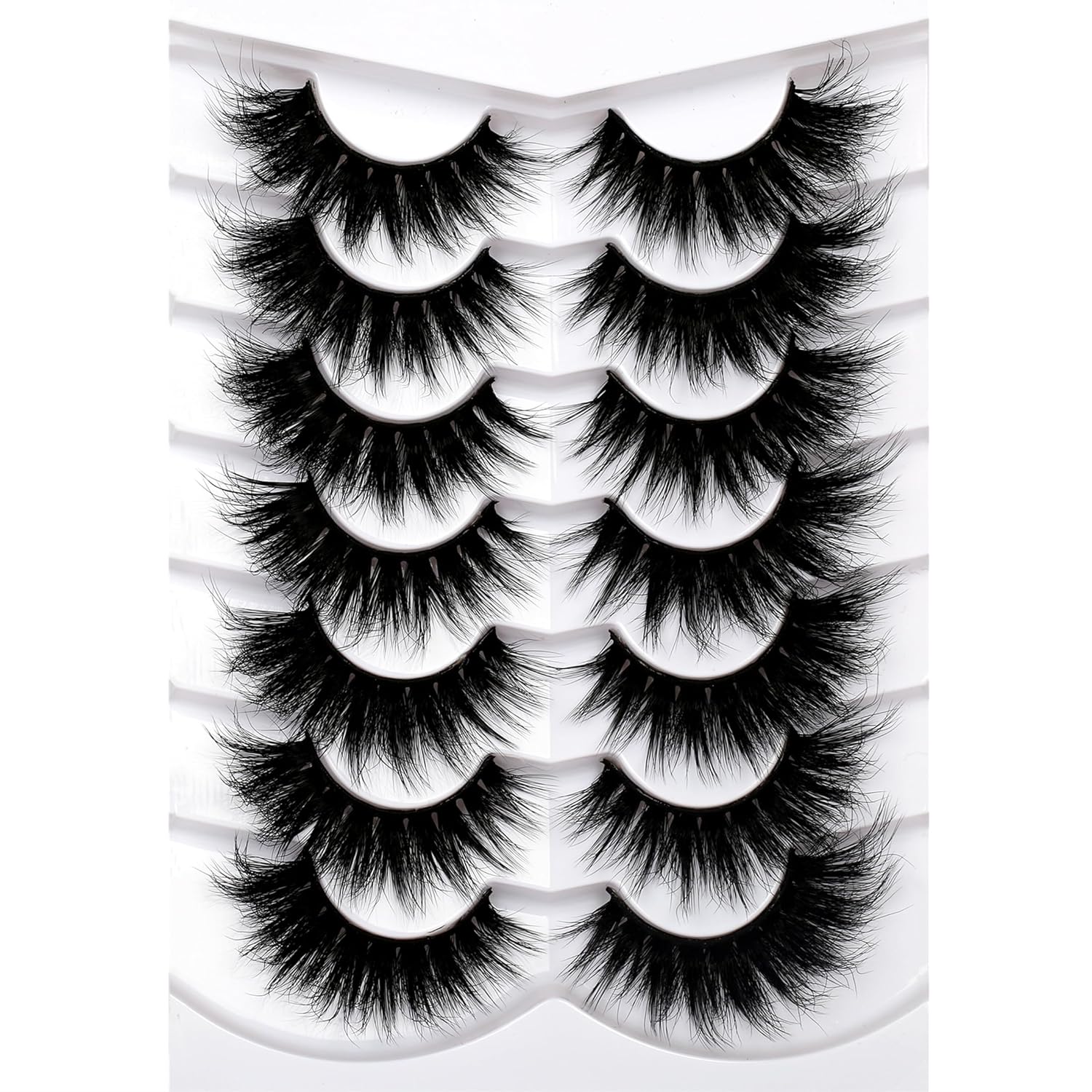 Pooplunch False Eyelashes Cat Eye Look Natural Short Lashes Wispy Clear Band Extension Volume Fake Eyelashes Faux Mink Strip Lashes 7 Pairs Pack