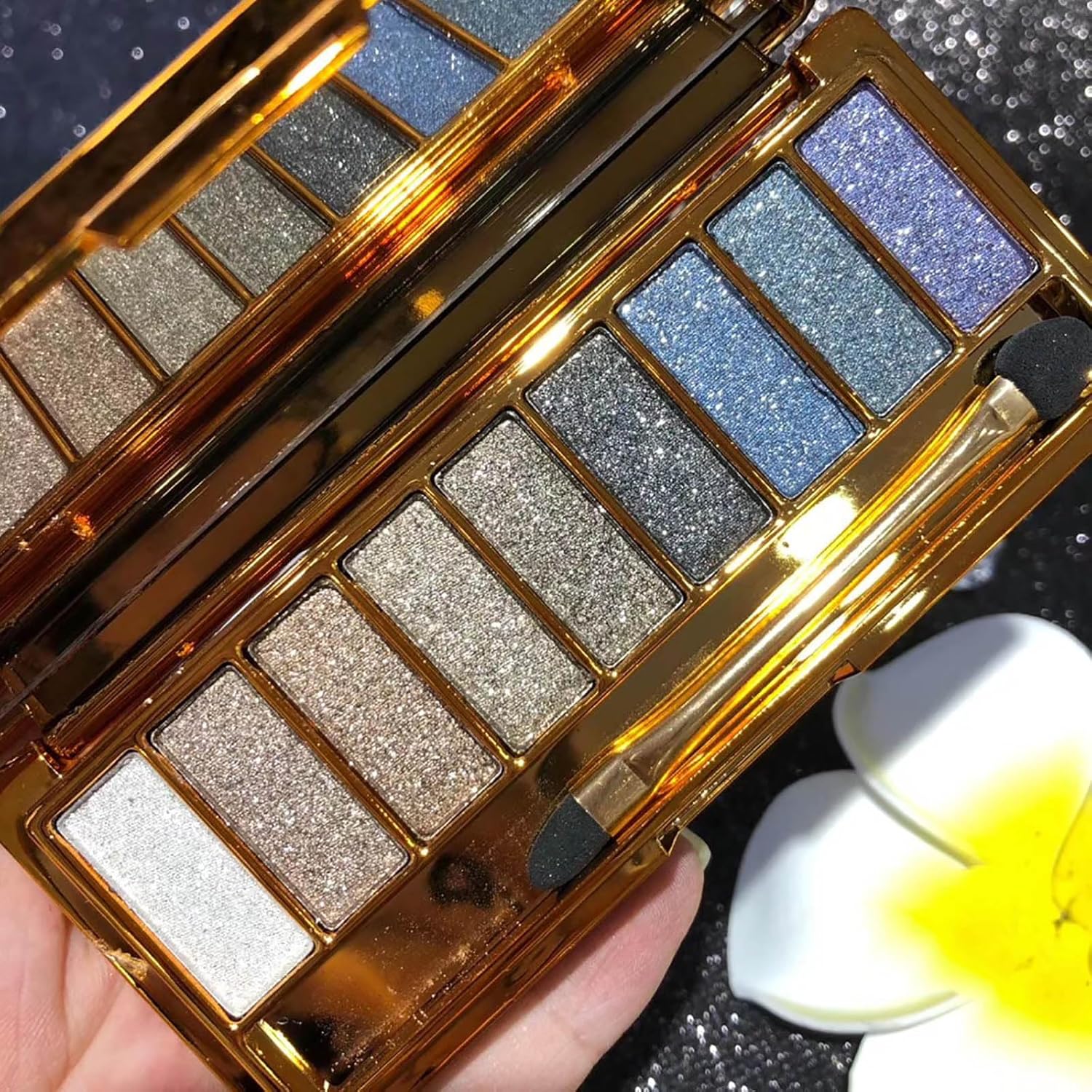 Glitter Eyeshadow Palette, 9 Colors Sparkle Shimmer and Matte Eye Shadow, Highly Pigmented Waterproof Long Lasting Makeup Set (Color 6)