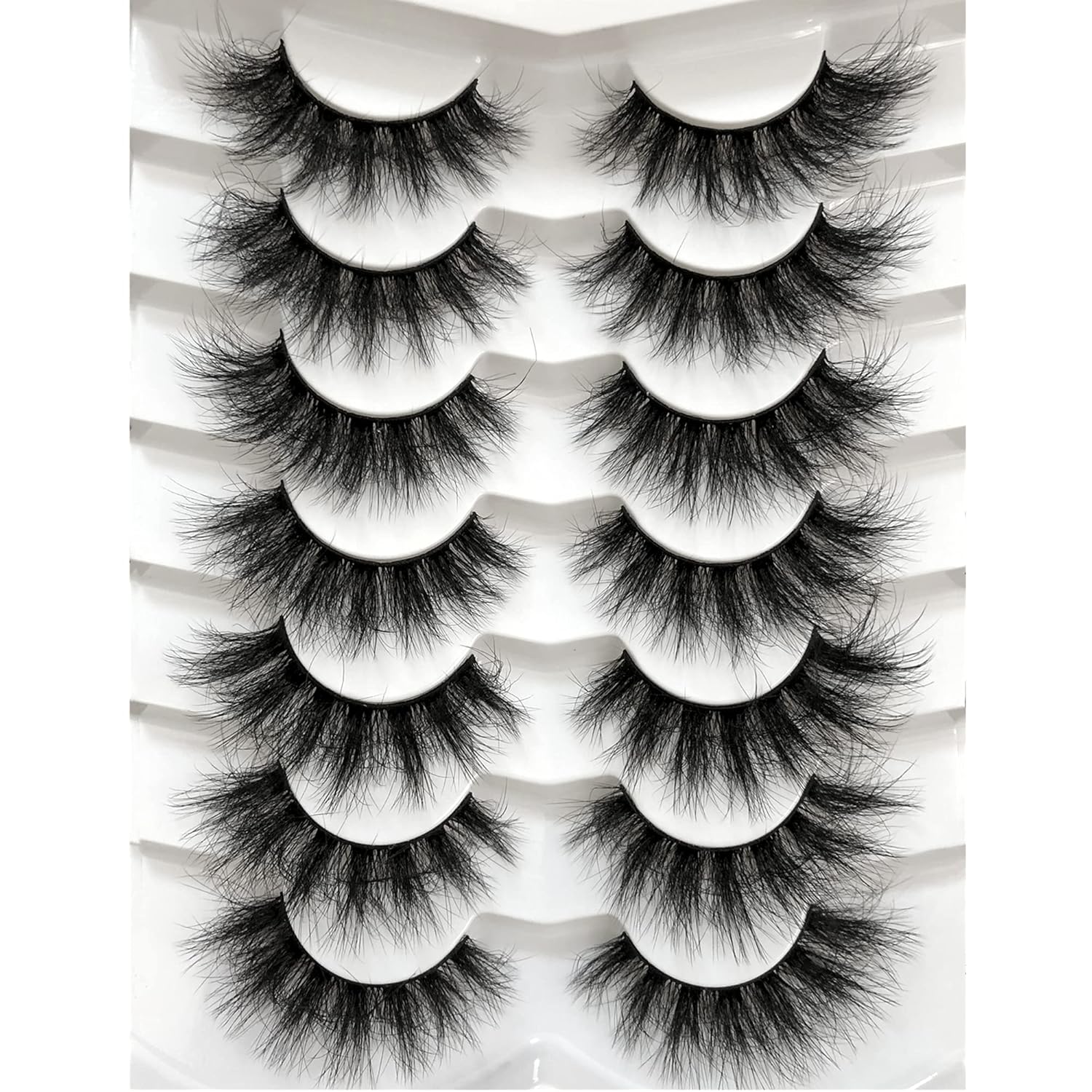 Pooplunch False Eyelashes Cat Eye Look Natural Short Lashes Wispy Clear Band Extension Volume Fake Eyelashes Faux Mink Strip Lashes 7 Pairs Pack