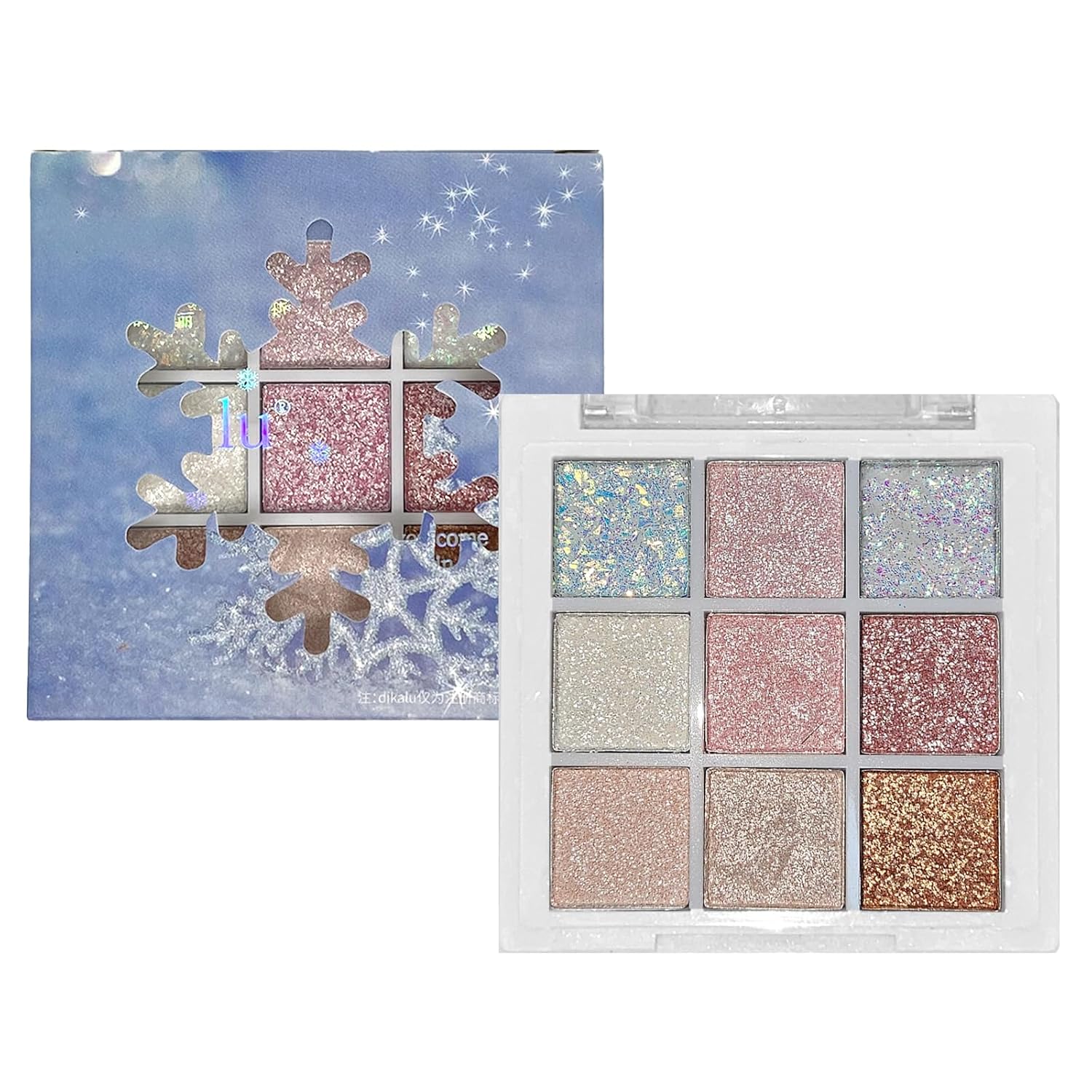 9 Colors Milk Tea Glitter Eyeshadow Palette, Matte Nude Neutral Brown Blendable Shades, Bronzer Champange Gorgeous Pearls Powder Eyeshadow, Sparkling Shimmer Daily Bright Diamond Makeup #01