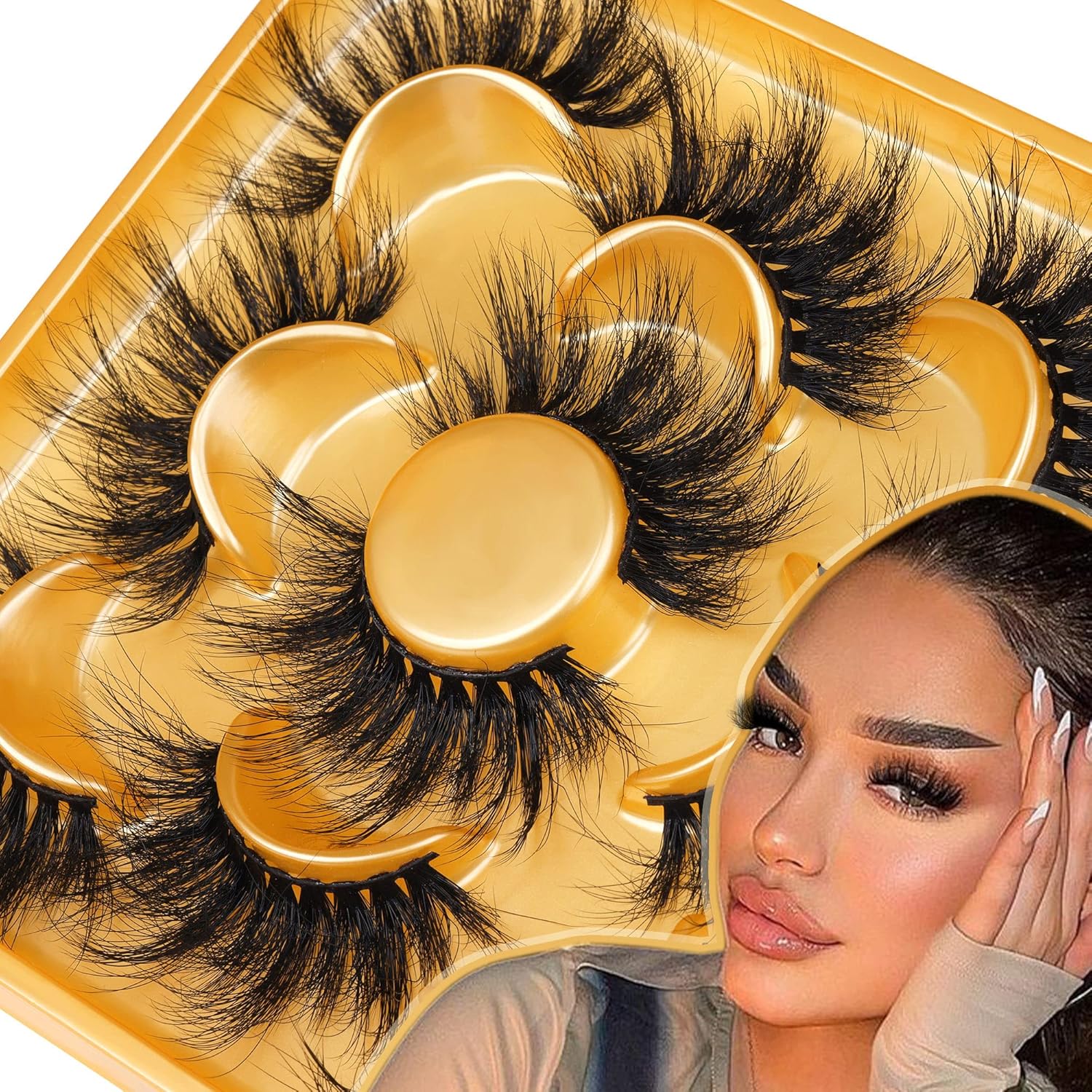 Mink Lashes Full Volume False Eyelashes 18mm Dramatic Faux Mink Eyelashes Natural Look Cat Eye Volume Eye Lashes Multipack by Focipeysa