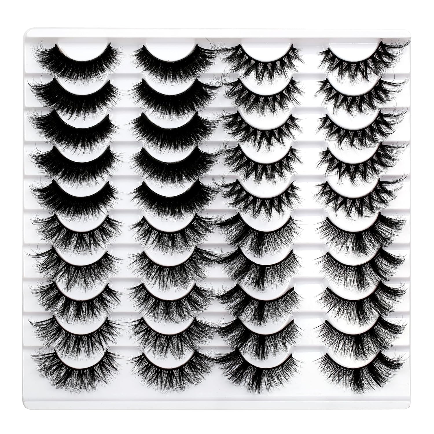 Pooplunch False Eyelashes Cat Eye Look Natural Short Lashes Wispy Clear Band Extension Volume Fake Eyelashes Faux Mink Strip Lashes 7 Pairs Pack
