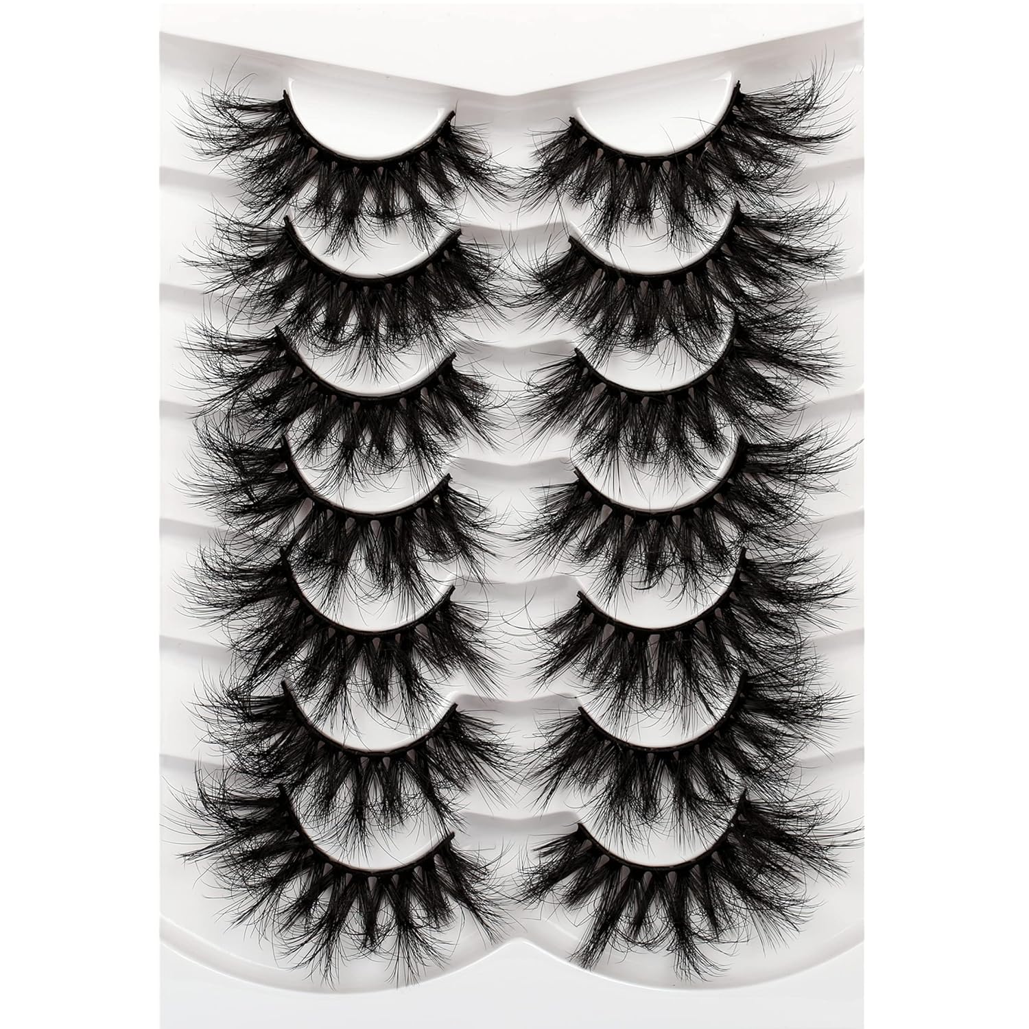 Pooplunch False Eyelashes Cat Eye Look Natural Short Lashes Wispy Clear Band Extension Volume Fake Eyelashes Faux Mink Strip Lashes 7 Pairs Pack