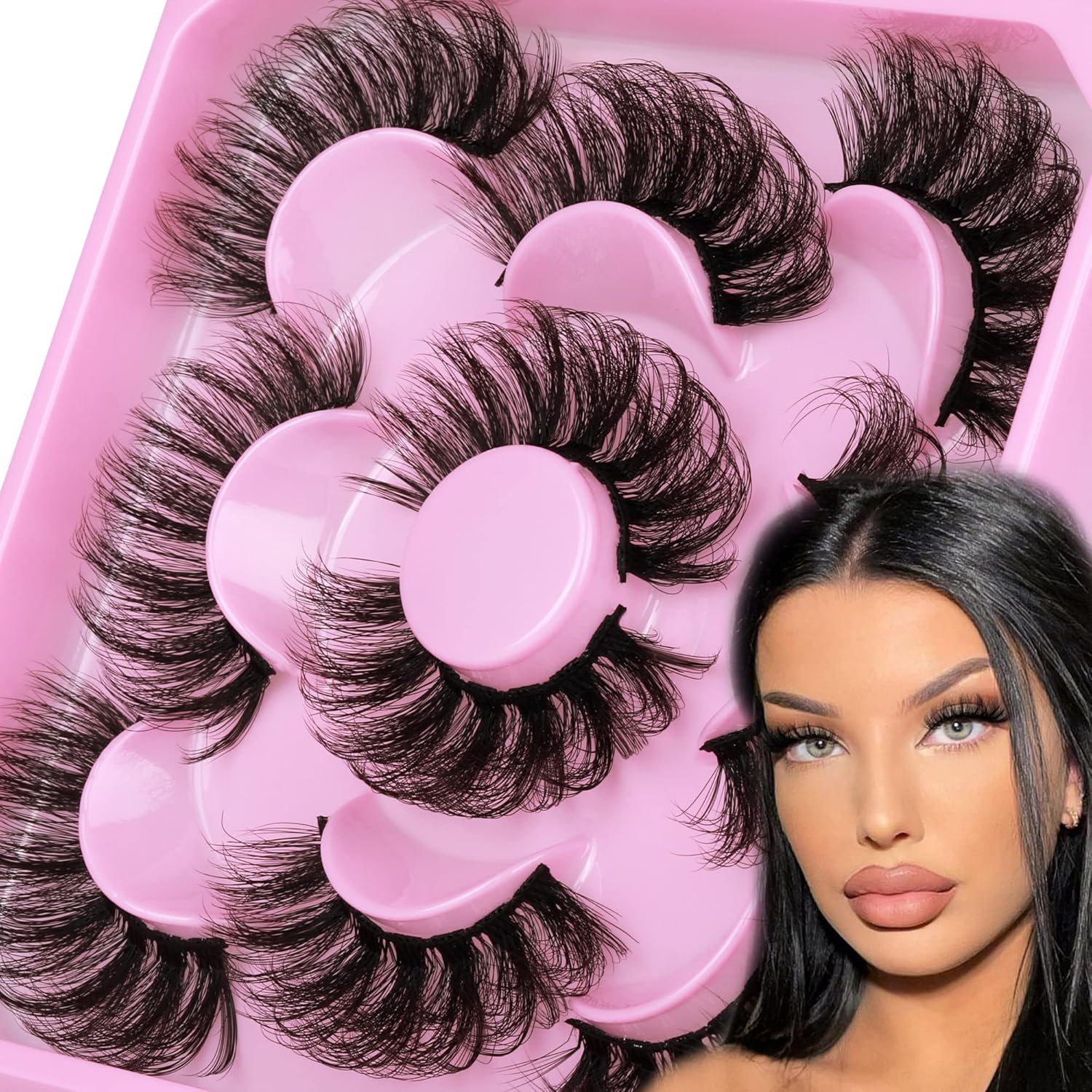 Mink Lashes Full Volume False Eyelashes 18mm Dramatic Faux Mink Eyelashes Natural Look Cat Eye Volume Eye Lashes Multipack by Focipeysa