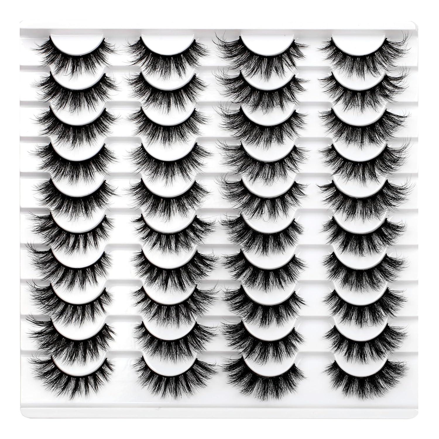 Pooplunch False Eyelashes Cat Eye Look Natural Short Lashes Wispy Clear Band Extension Volume Fake Eyelashes Faux Mink Strip Lashes 7 Pairs Pack
