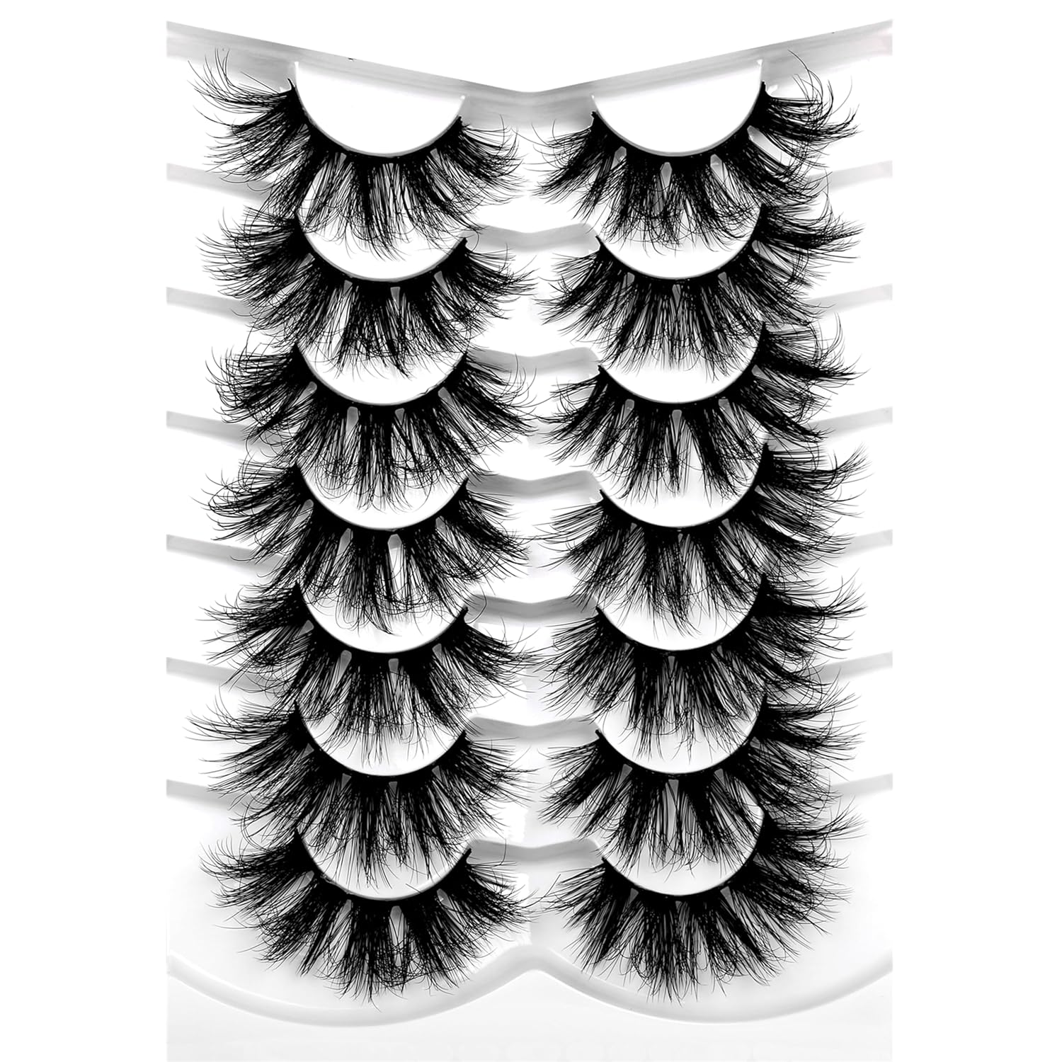 Pooplunch False Eyelashes Cat Eye Look Natural Short Lashes Wispy Clear Band Extension Volume Fake Eyelashes Faux Mink Strip Lashes 7 Pairs Pack