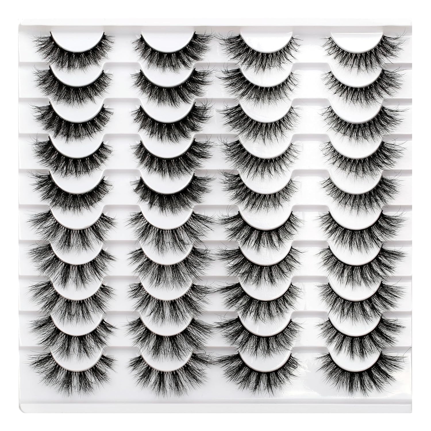 Pooplunch False Eyelashes Cat Eye Look Natural Short Lashes Wispy Clear Band Extension Volume Fake Eyelashes Faux Mink Strip Lashes 7 Pairs Pack